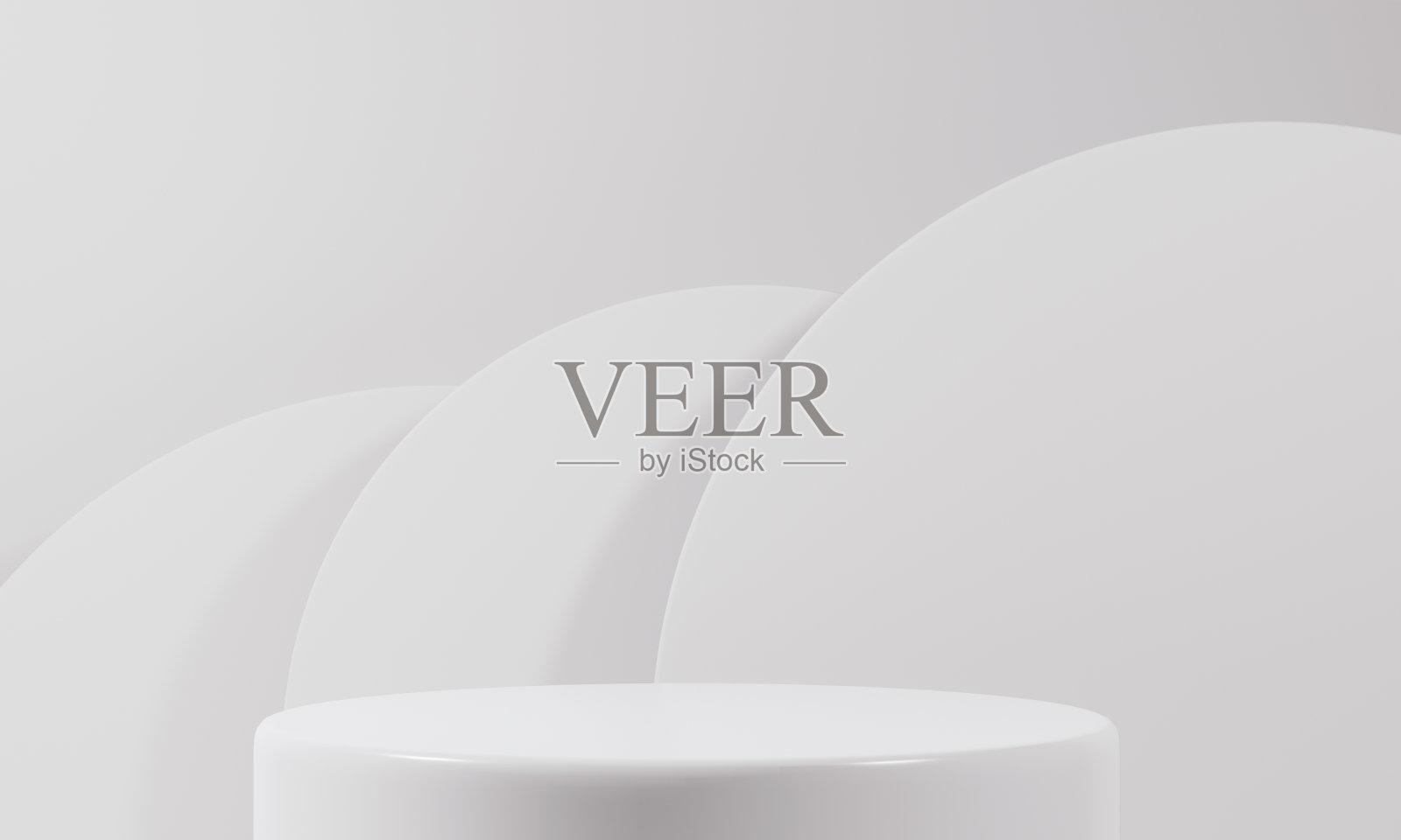 白色产品站在白色背景上。抽象极小几何概念。工作室讲台平台主题。展会及企业营销展示阶段。三维插图渲染平面设计照片摄影图片