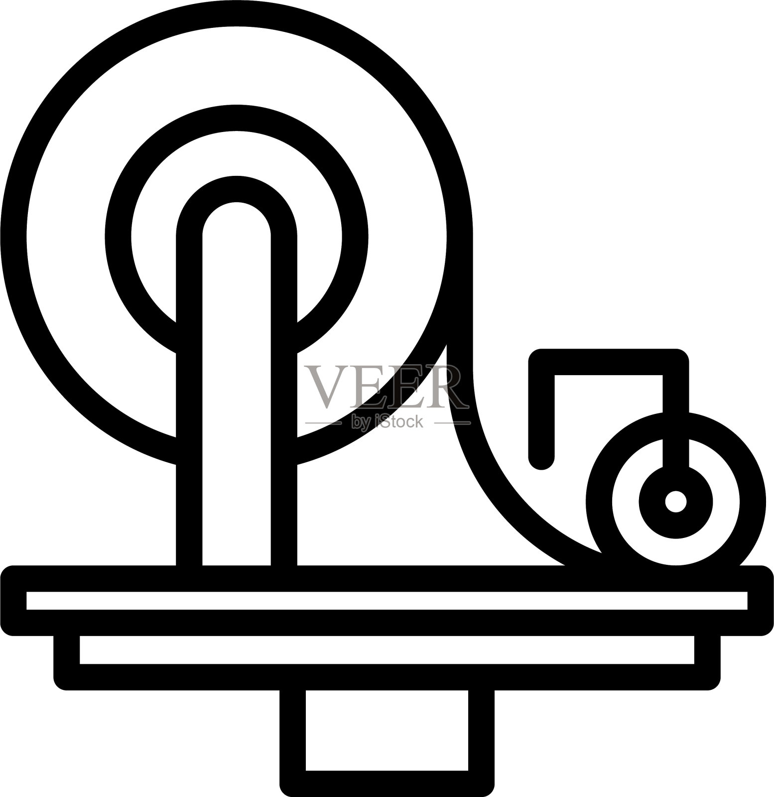 纸张生产机图标轮廓样式插画图片素材