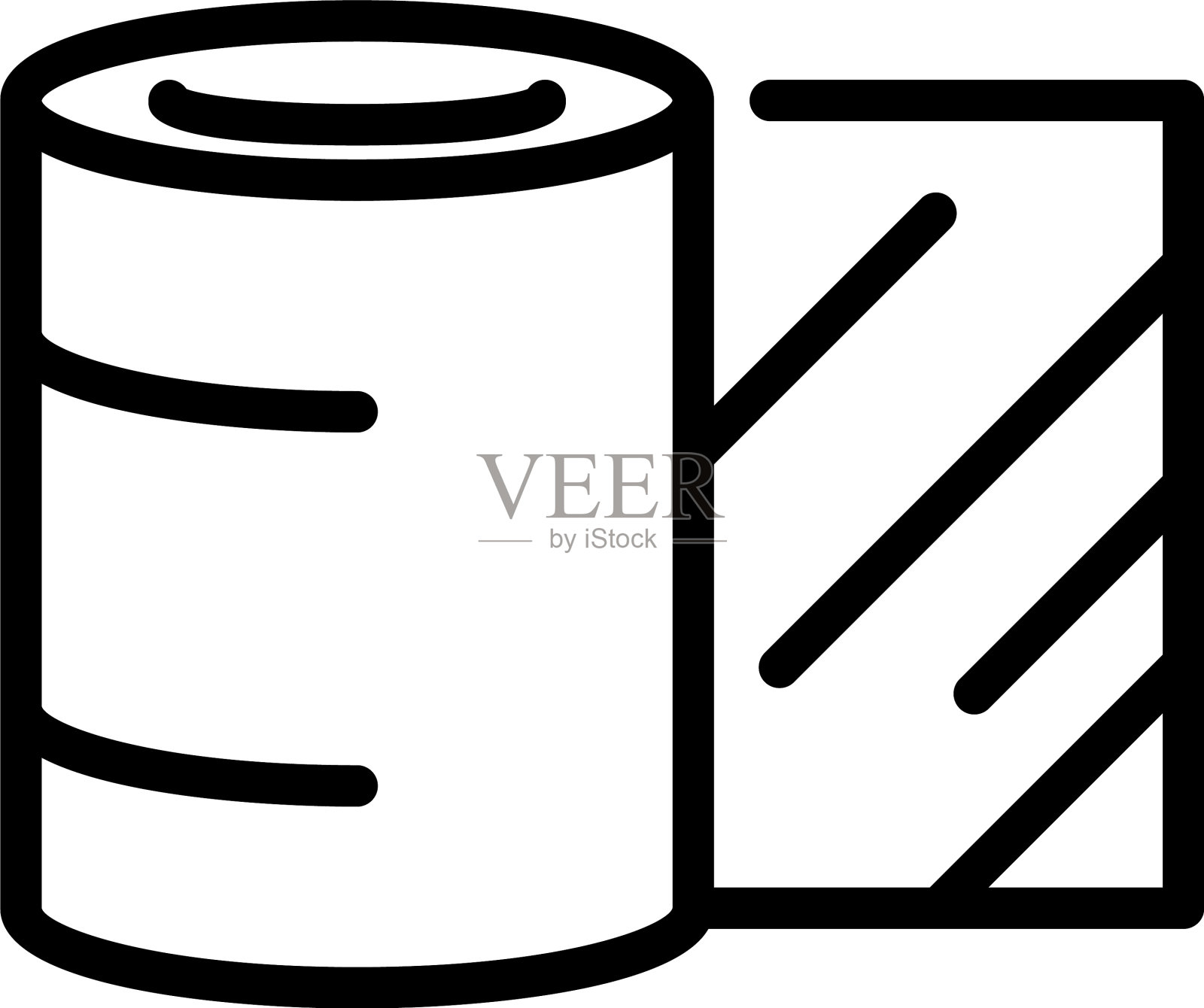 纸卷图标轮廓样式插画图片素材