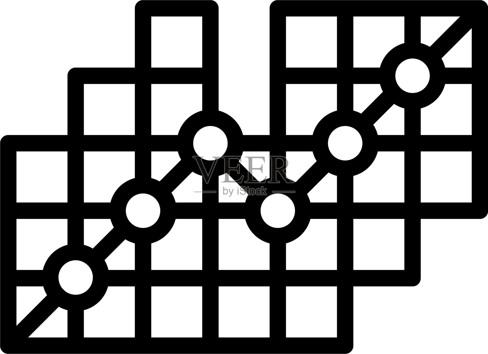 市场数据分析图标轮廓风格图标素材