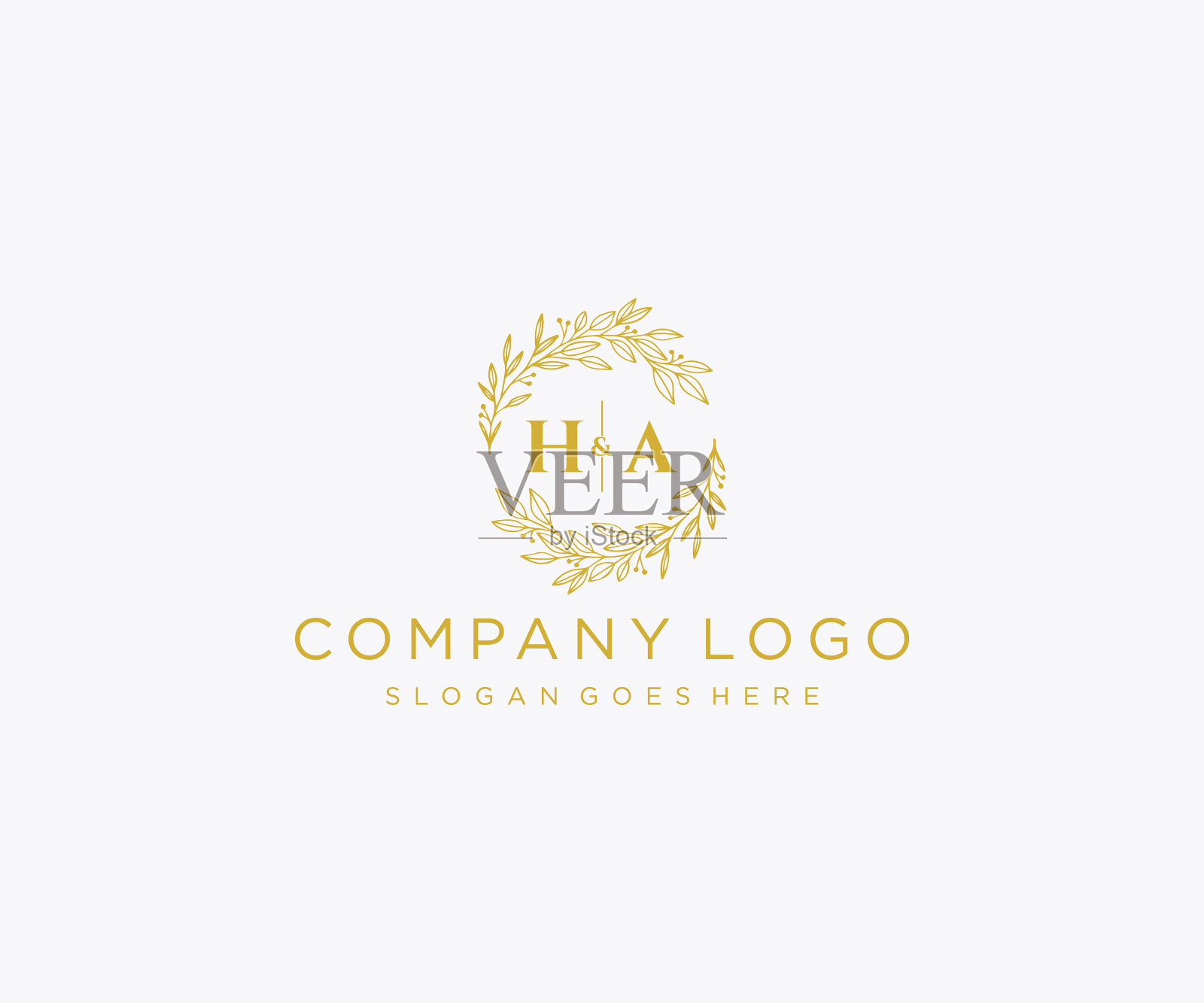 最初的ha字母，花框架，字母婚礼插画图片素材