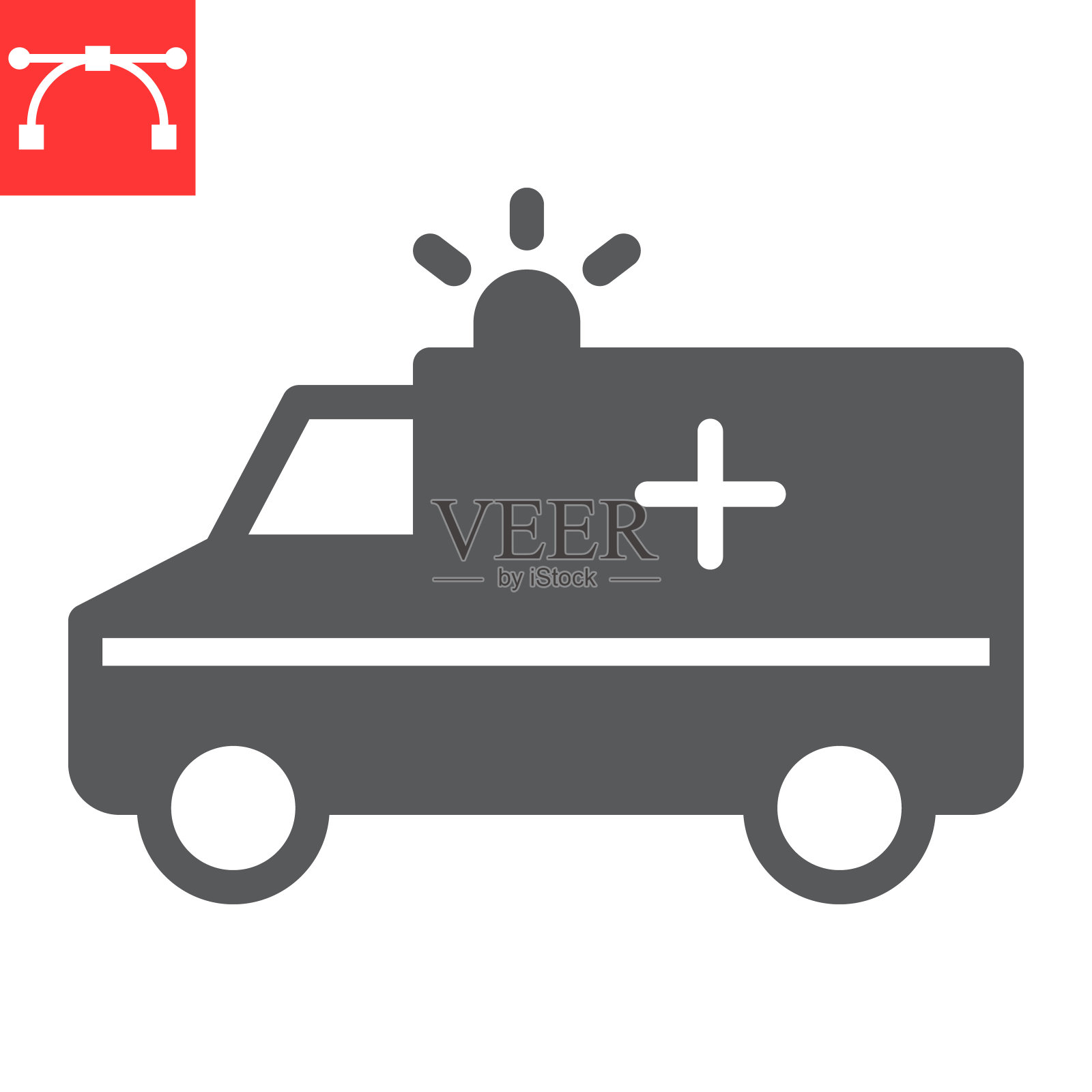 救护车字形图标插画图片素材