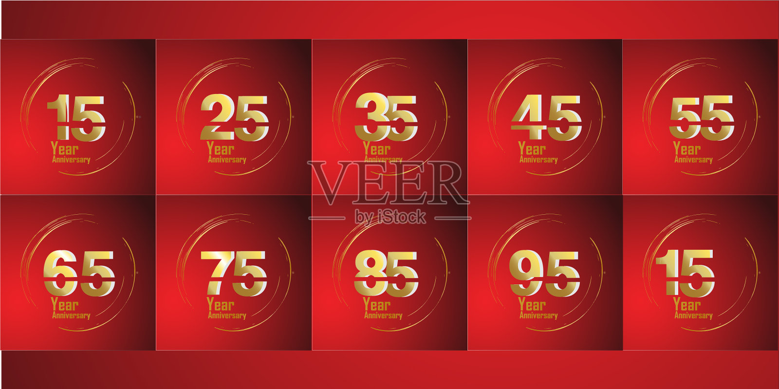 设置周年标志样式与插画图片素材