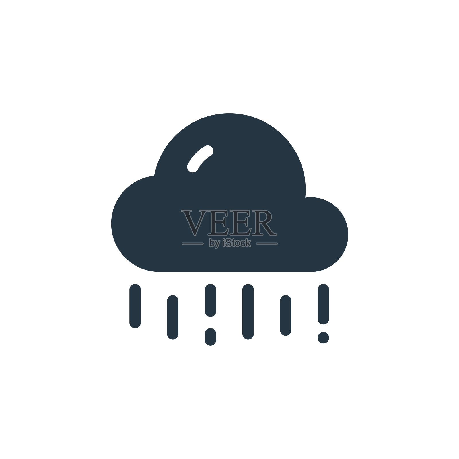 雨图标。字形雨图标用于网站设计和移动，应用程序开发，打印。雨图标从填充春季系列孤立的白色背景。插画图片素材