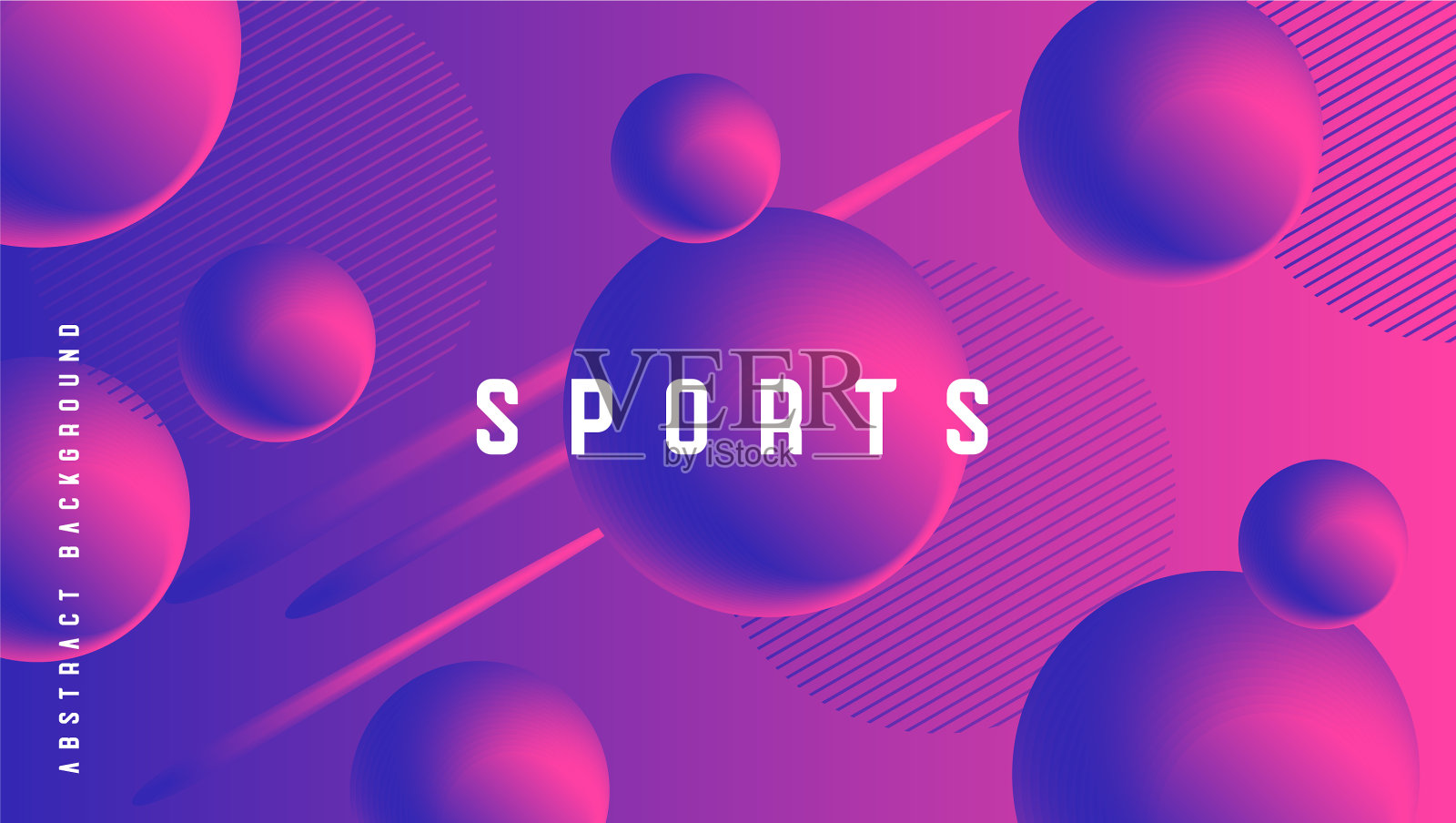抽象体育海报与明亮的荧光插画图片素材