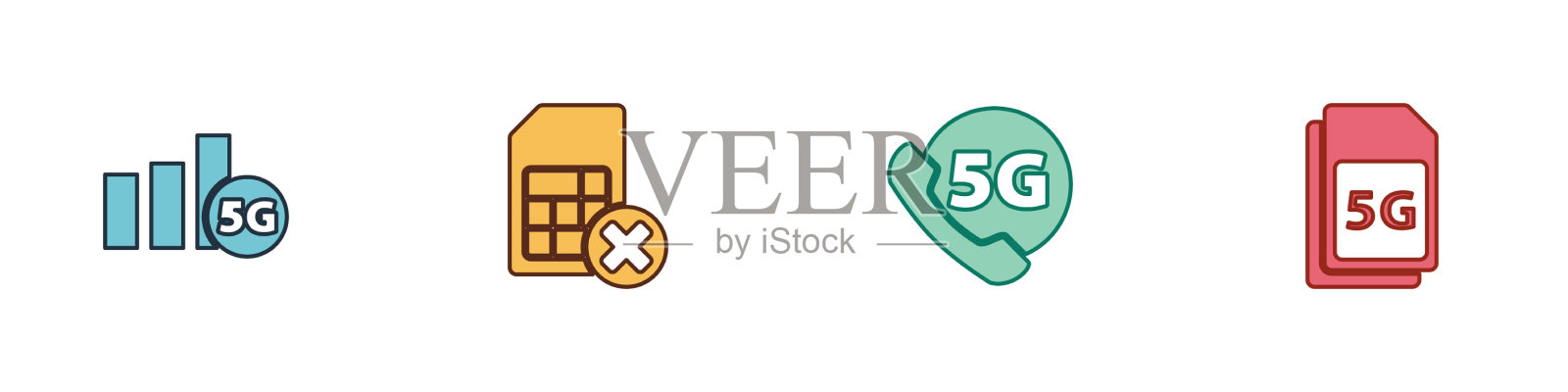 设置5g网络sim卡拒绝电话与图标素材