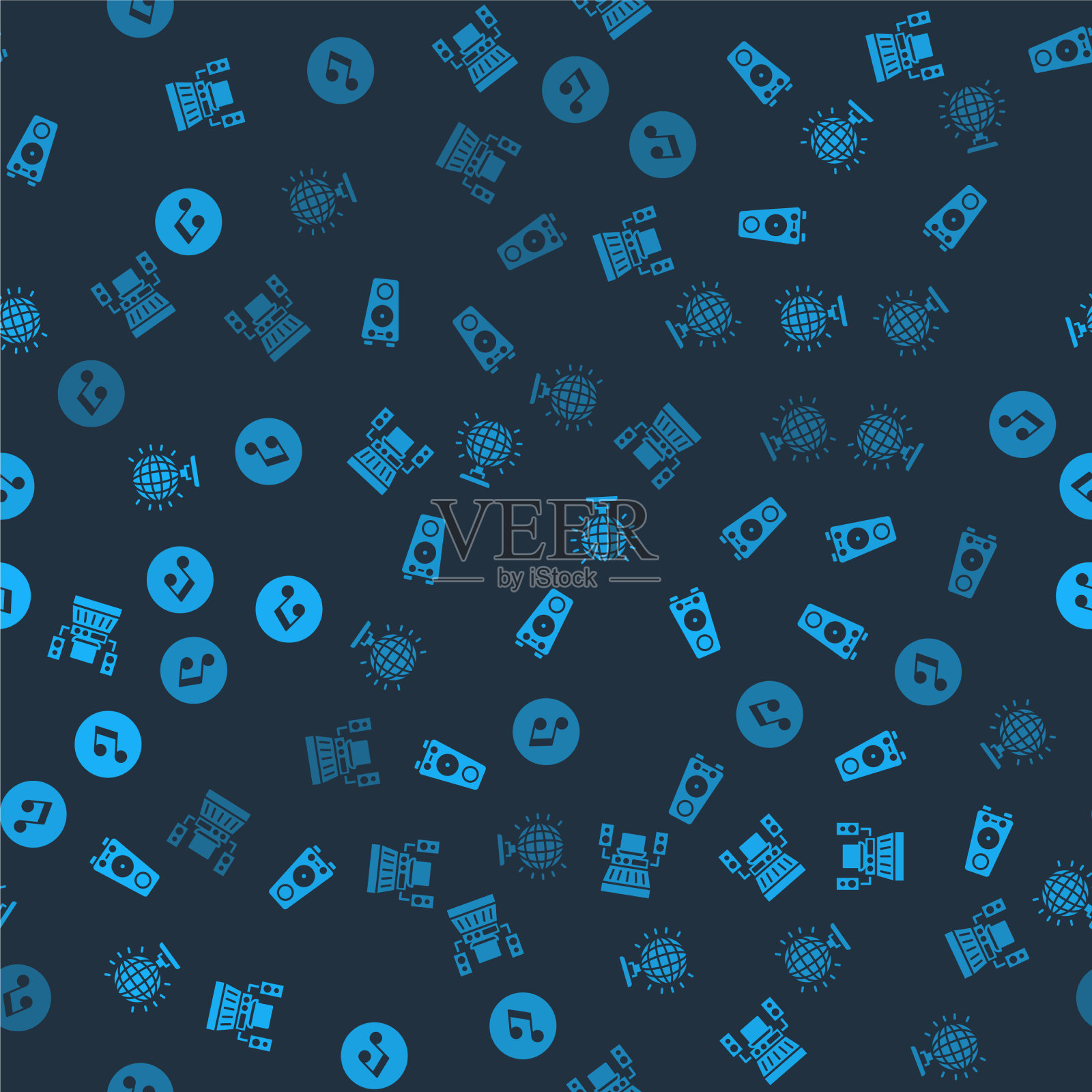 设置音乐录音工作室立体声扬声器迪斯科图标素材