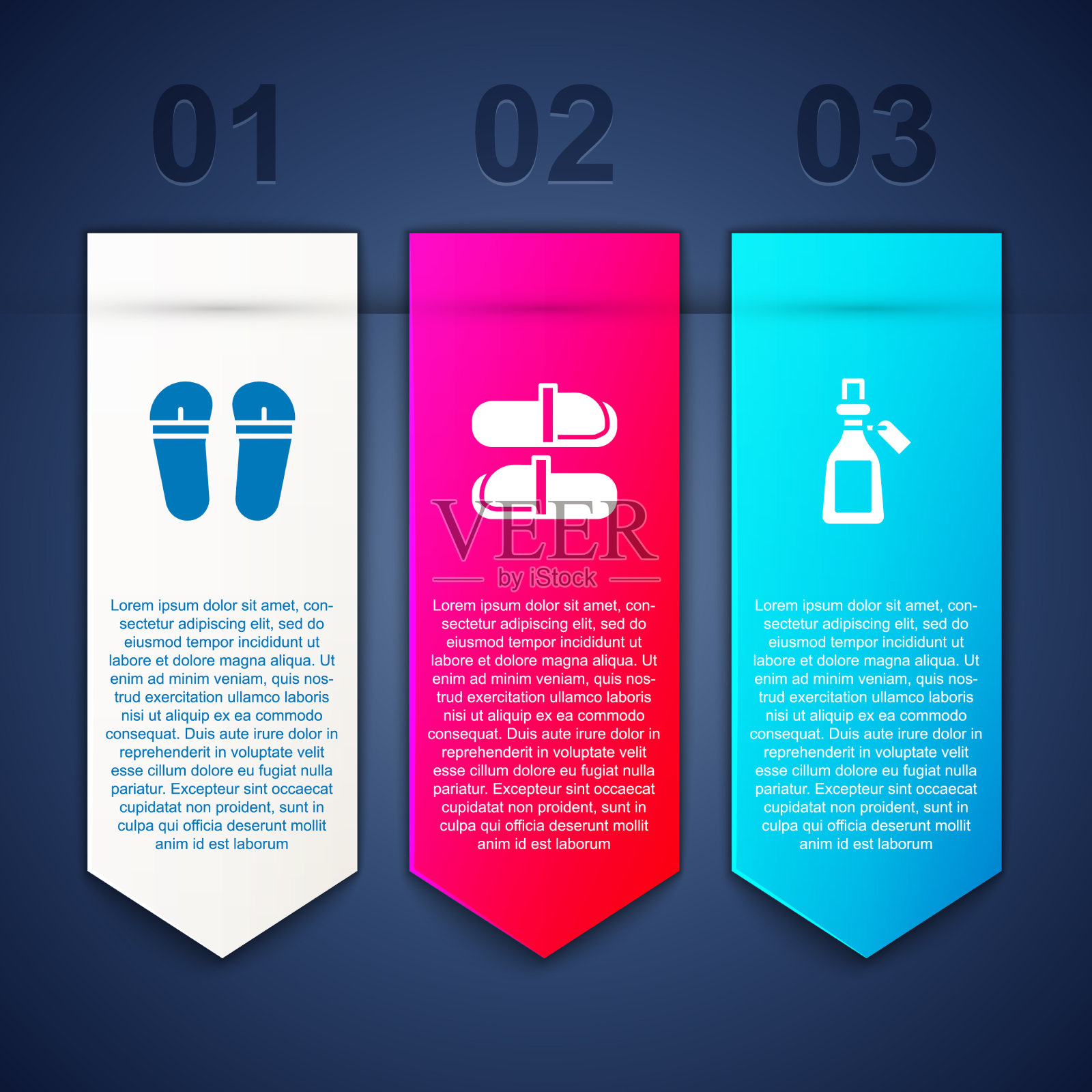 集拖鞋、桑拿拖鞋和精油插画图片素材