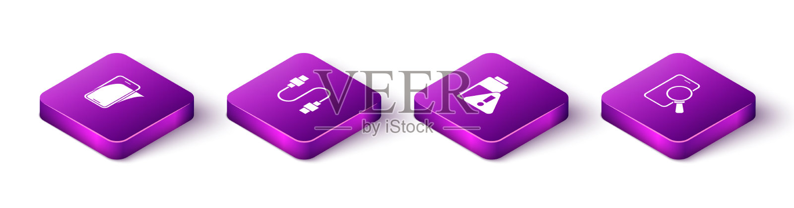 设置等距玻璃屏幕保护usb线图标素材