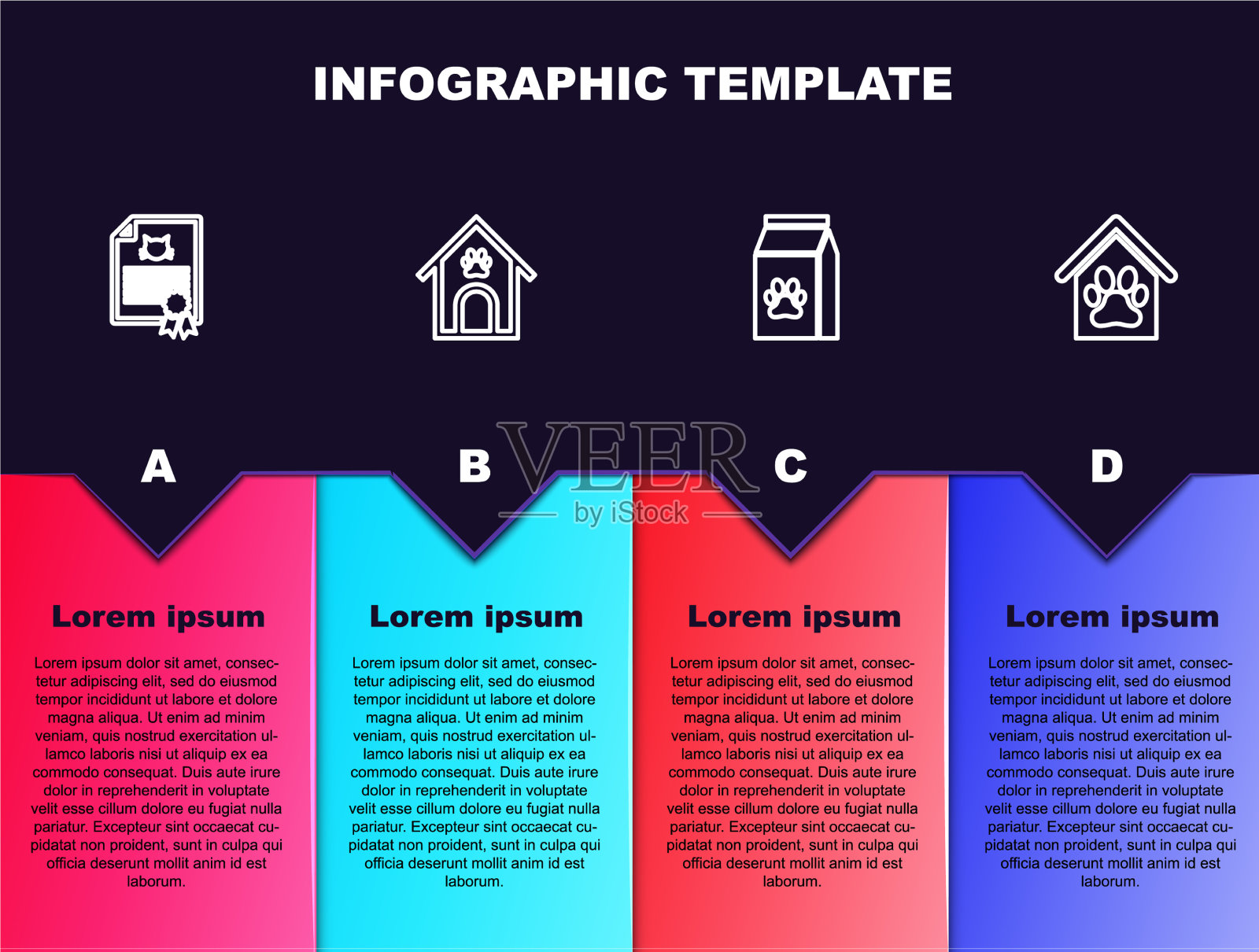 设线证为狗或猫，狗屋和插画图片素材