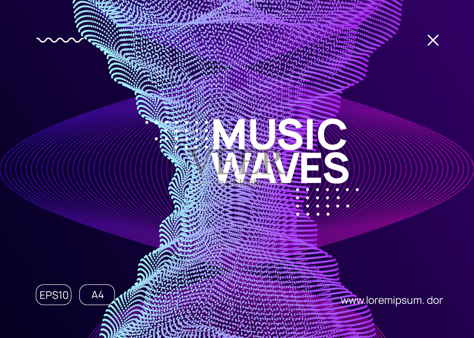 Dj活动霓虹传单。电子恍惚。电子舞曲。电子声音。俱乐部电影节海报。插画图片素材