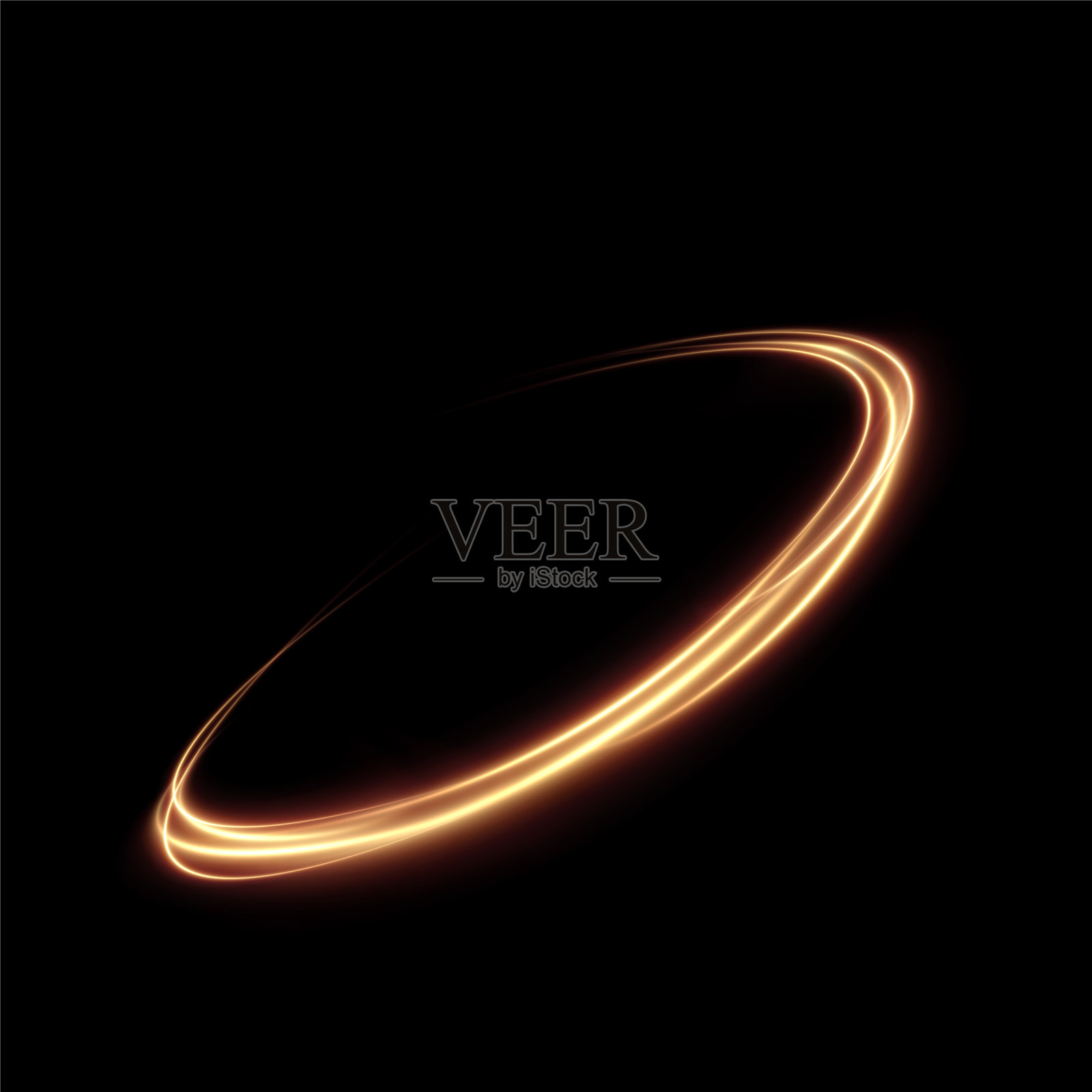 金色圆圈的矢量光线效果插画图片素材