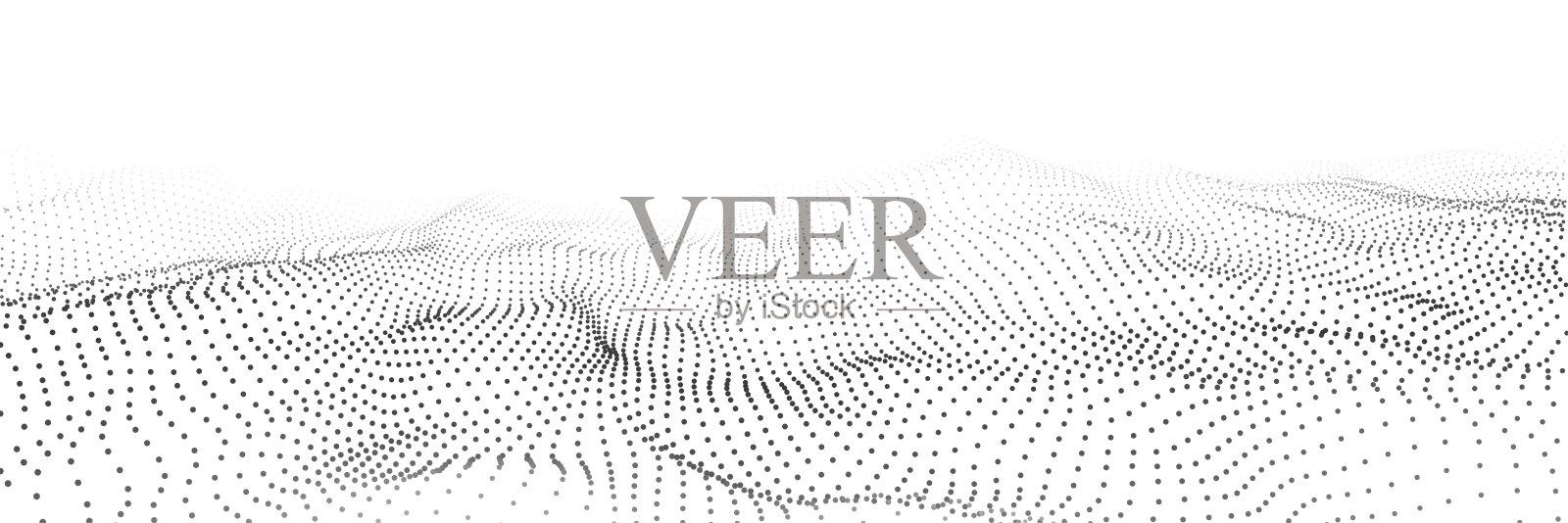 向量抽象的白色未来主义背景。大数据可视化。数字动态粒子波。插画图片素材