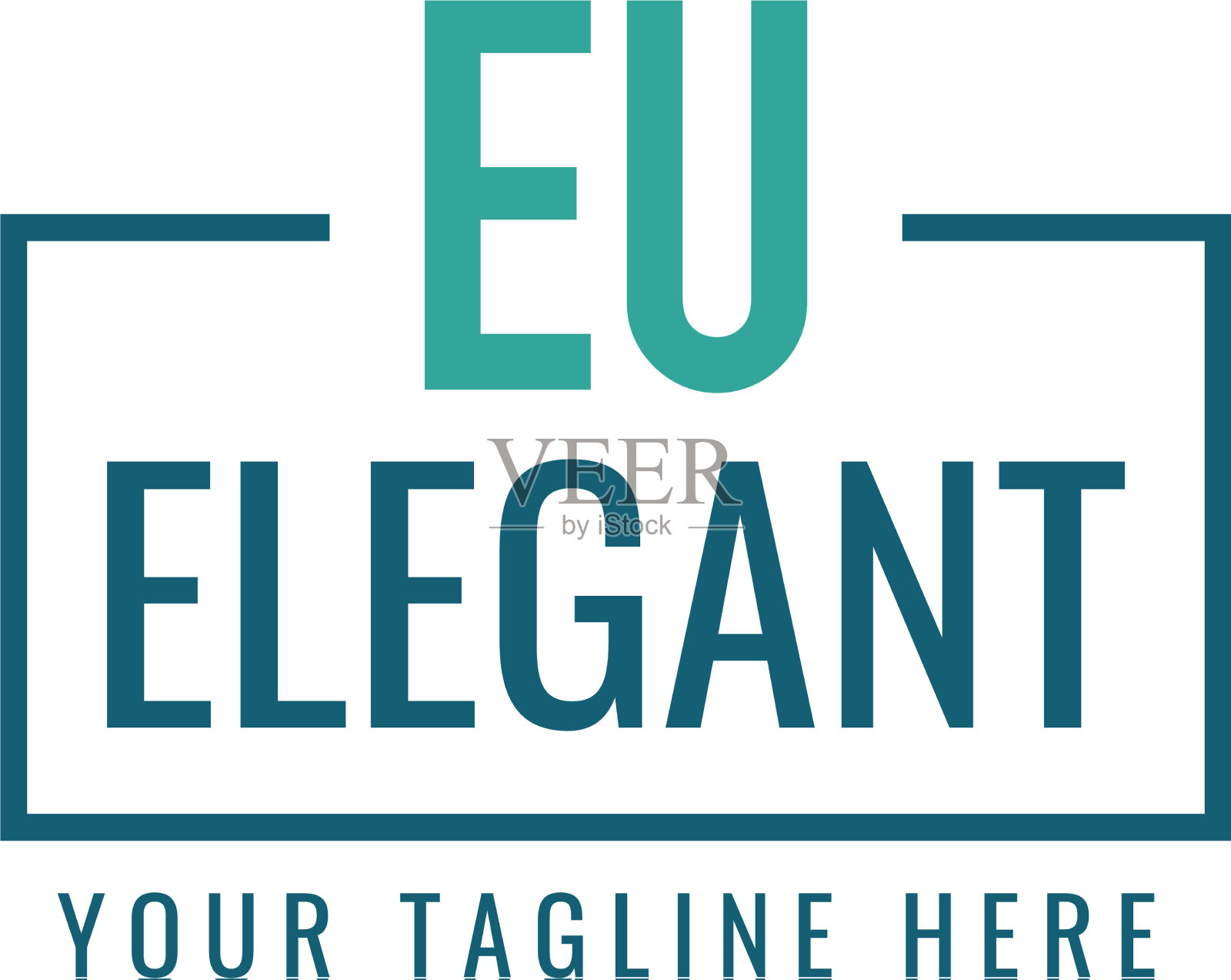 首字母eu盒子字母组合简单的标志插画图片素材