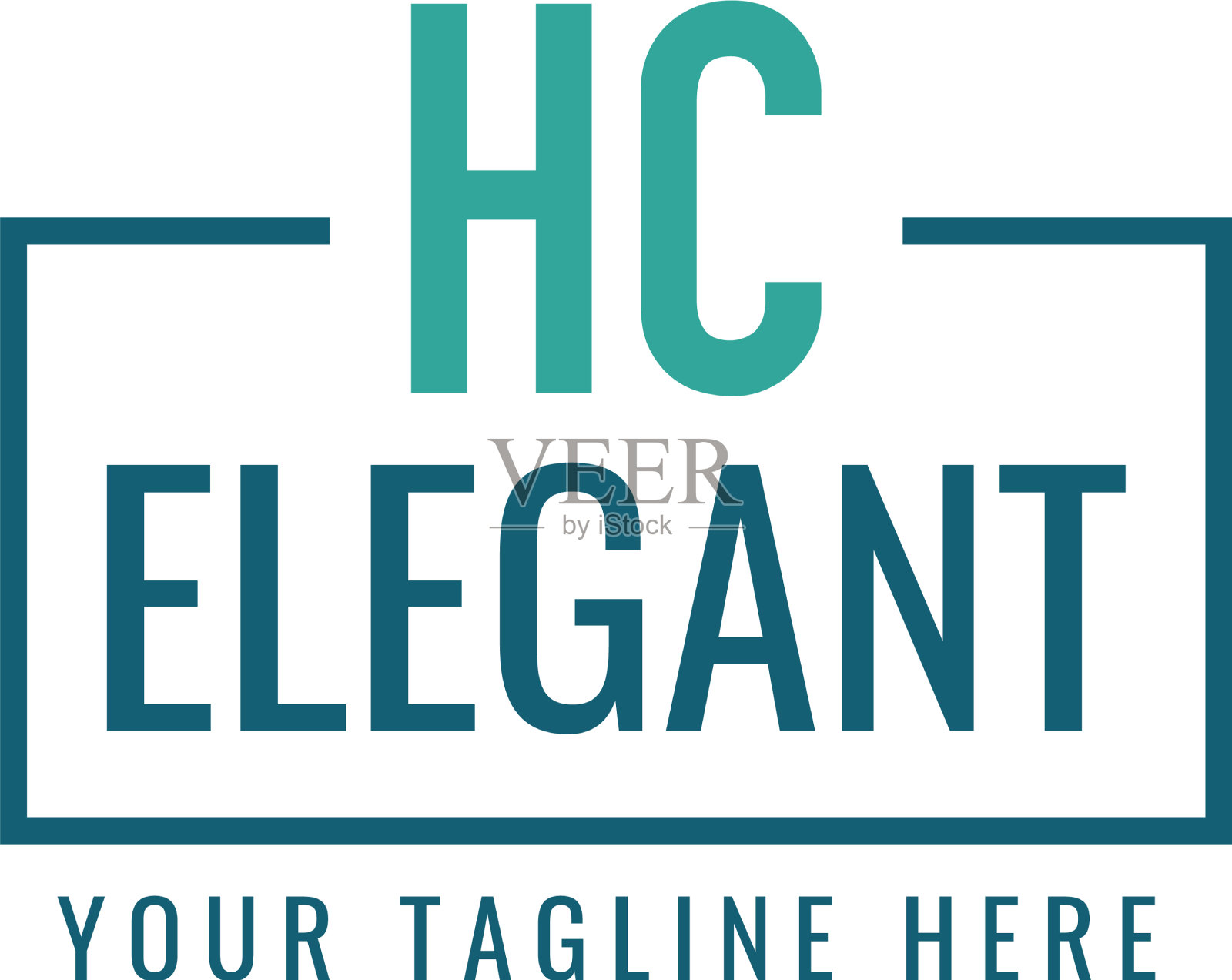 首字母hc框首字母组合简单的标志插画图片素材