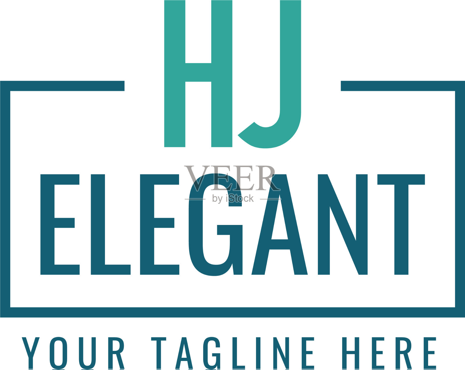 首字母hj盒子组合简单的标志插画图片素材