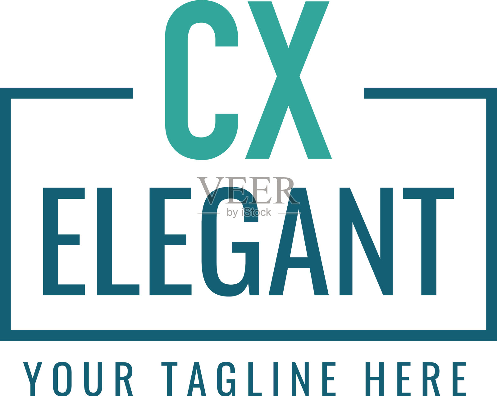 首字母cx盒子字母组合简单的标志插画图片素材