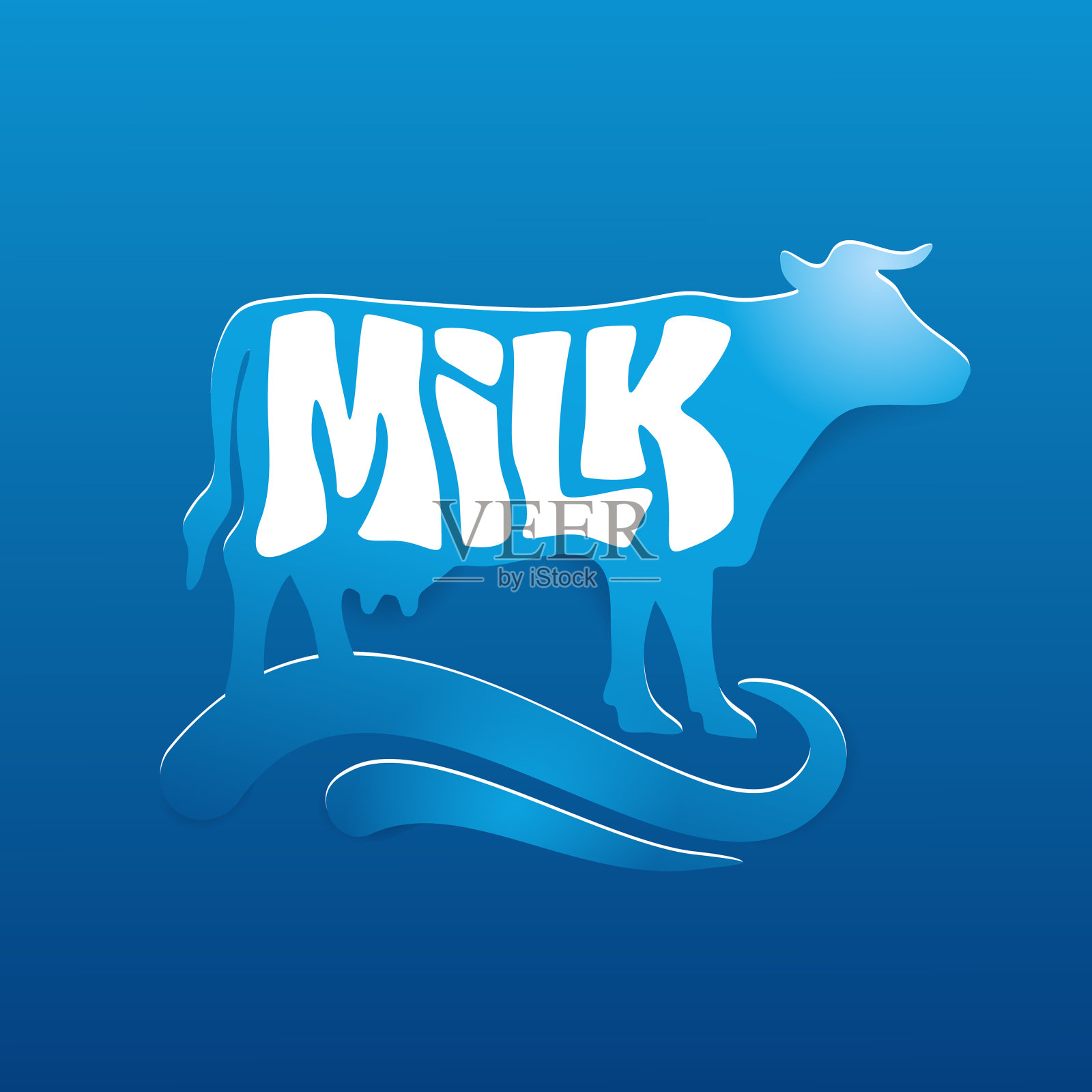 奶牛乳品标志模板插画图片素材
