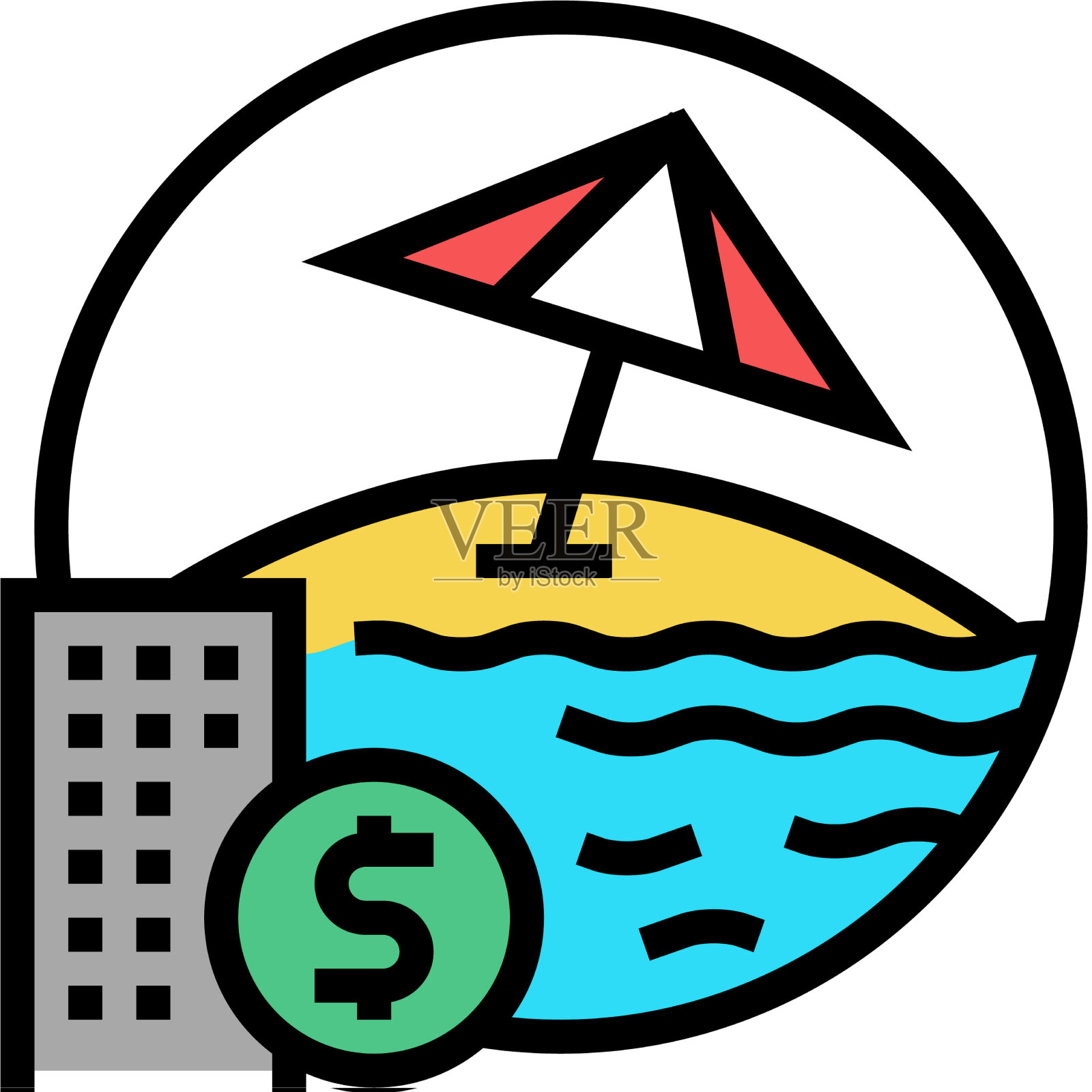 支付假期券彩色图标设计元素图片