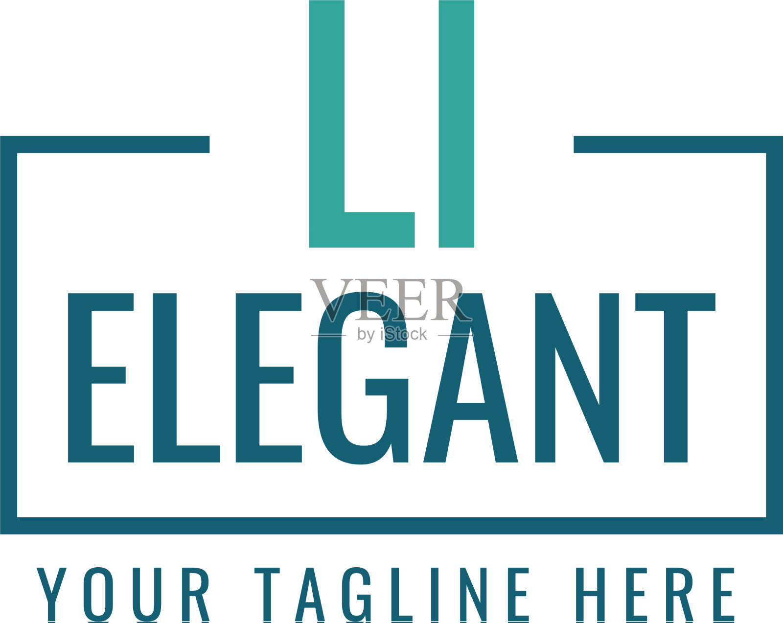 首字母李盒字母组合简单的标志插画图片素材