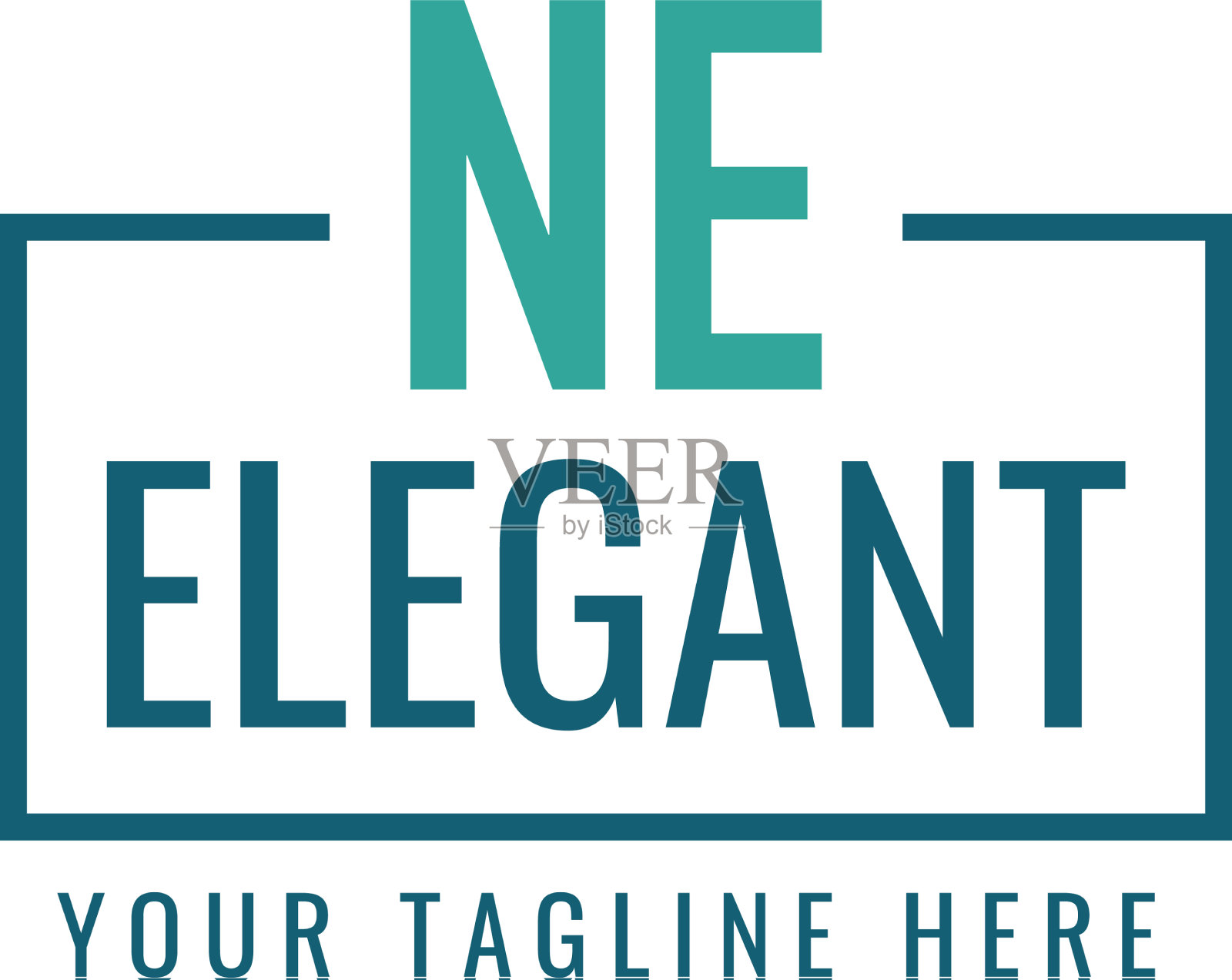 首字母ne盒子字母组合简单的标志插画图片素材