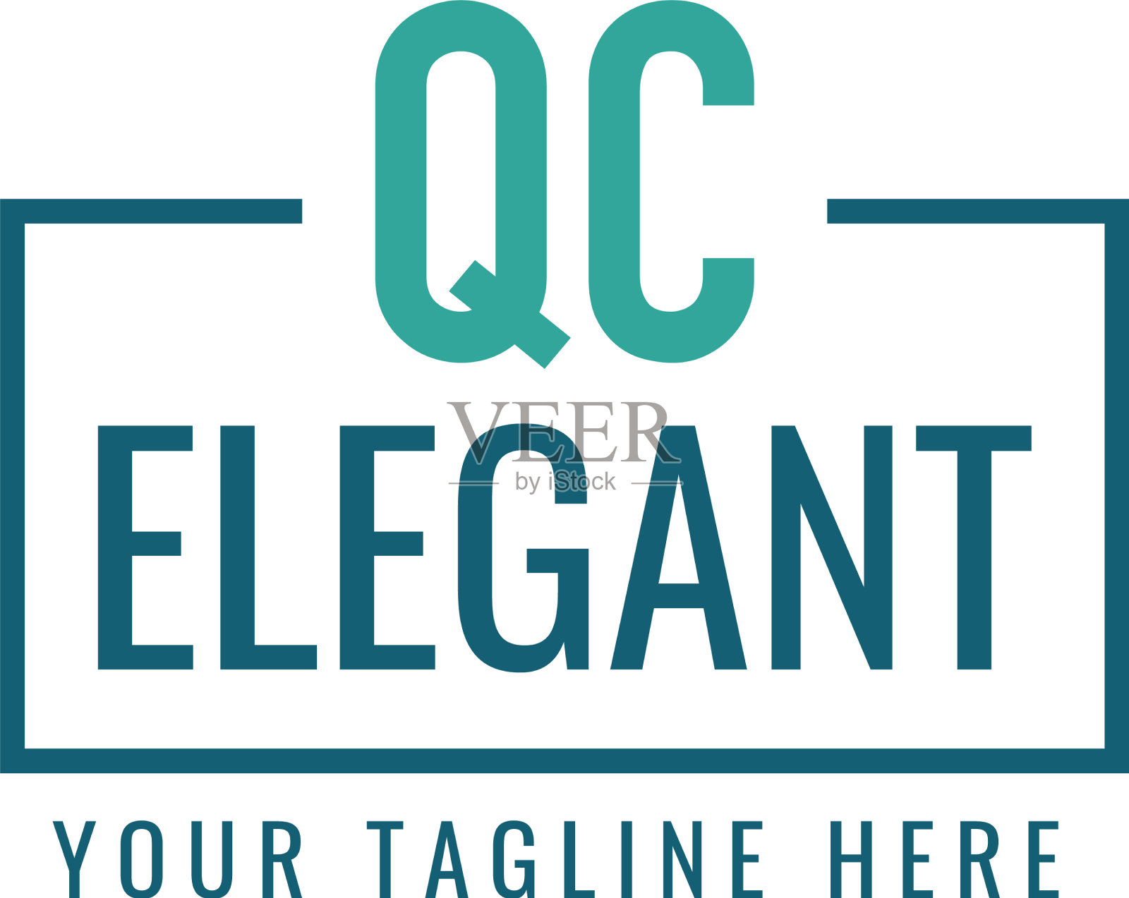 首字母qc盒字母组合简单的标志插画图片素材