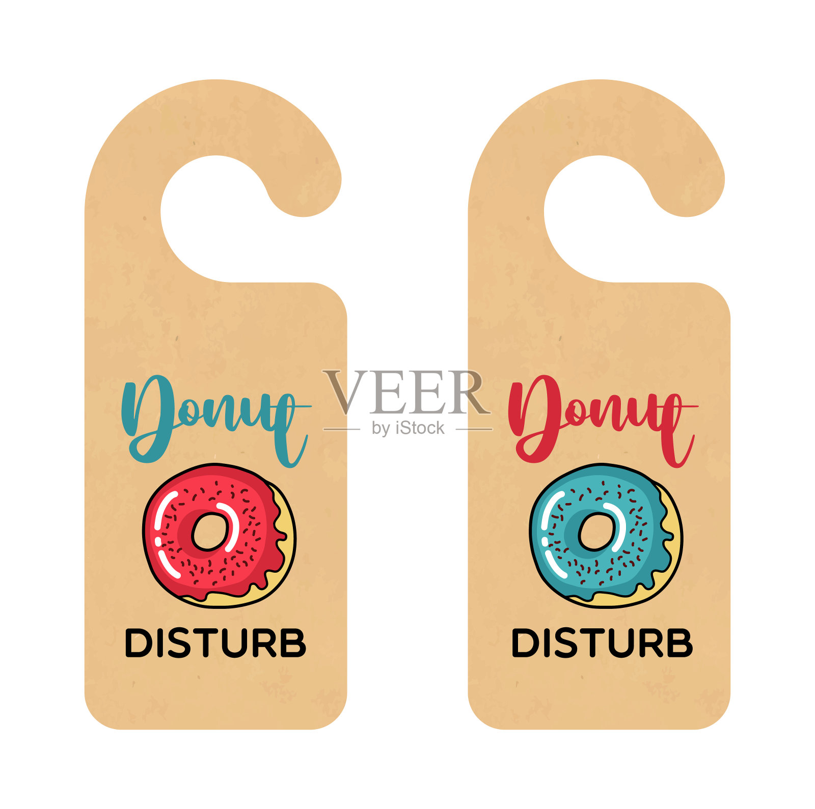 滑稽工艺纸门框模板-请勿打扰插画图片素材