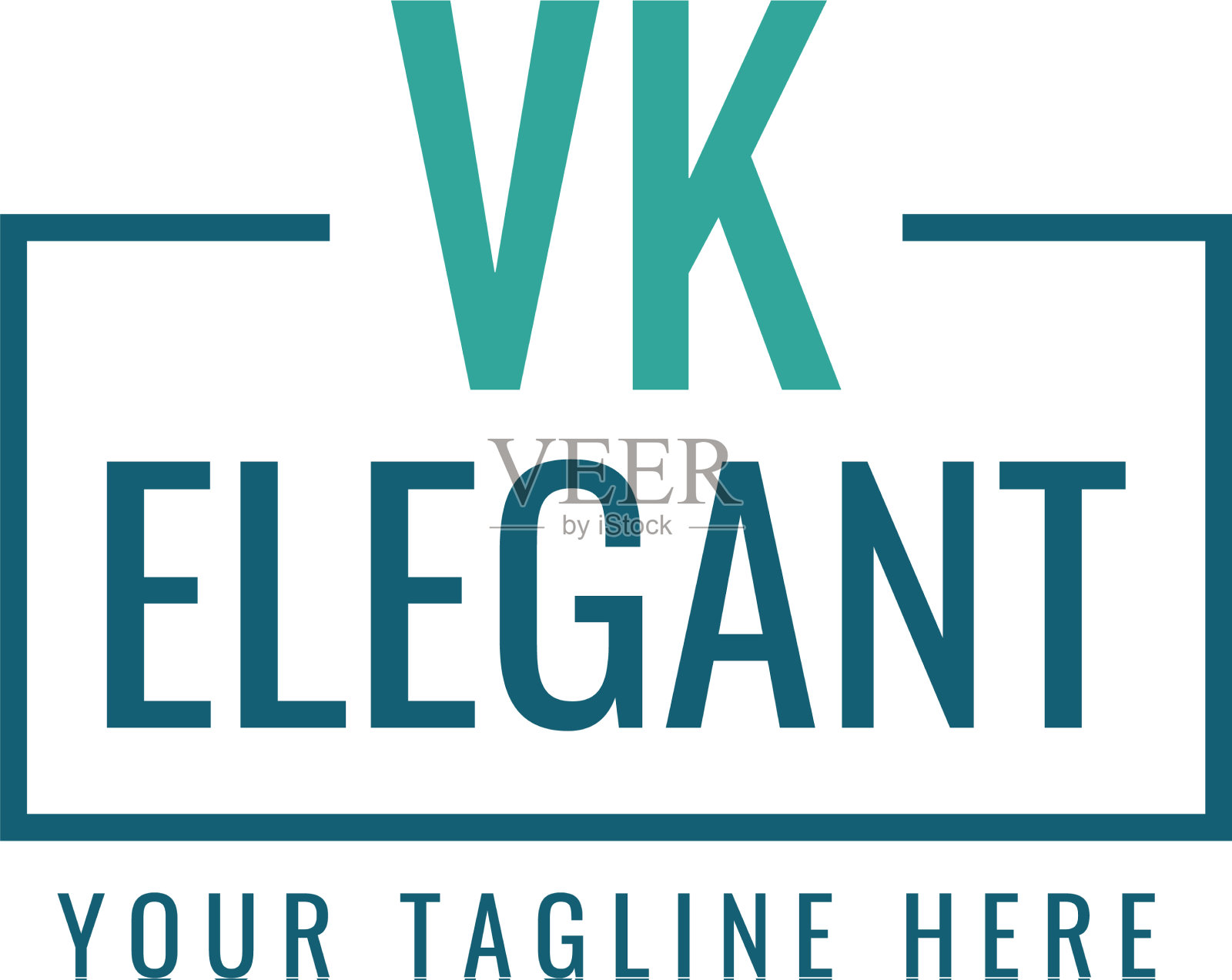 首字母vk盒子字母组合简单的标志插画图片素材