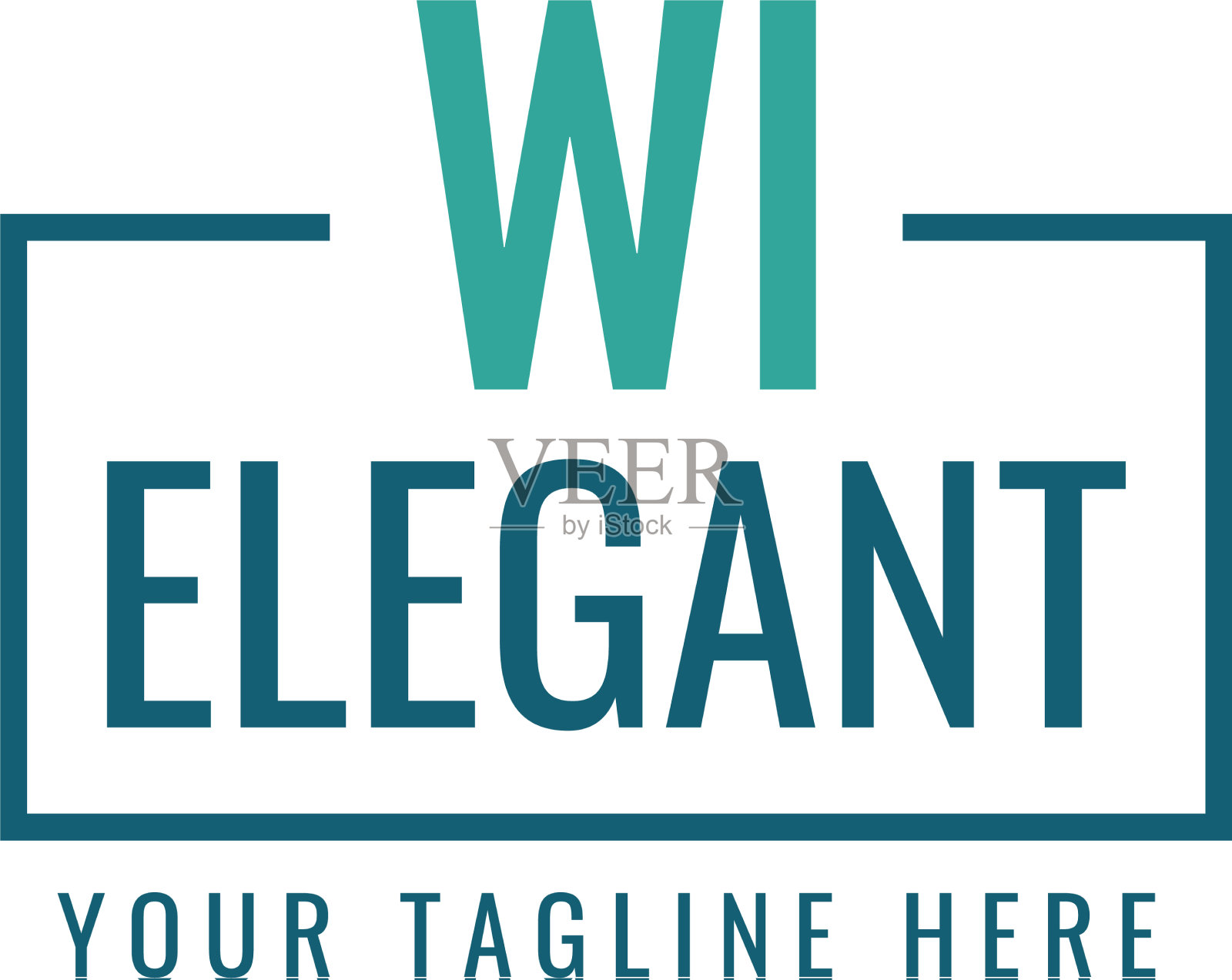 首字母wi盒字母组合简单的标志插画图片素材