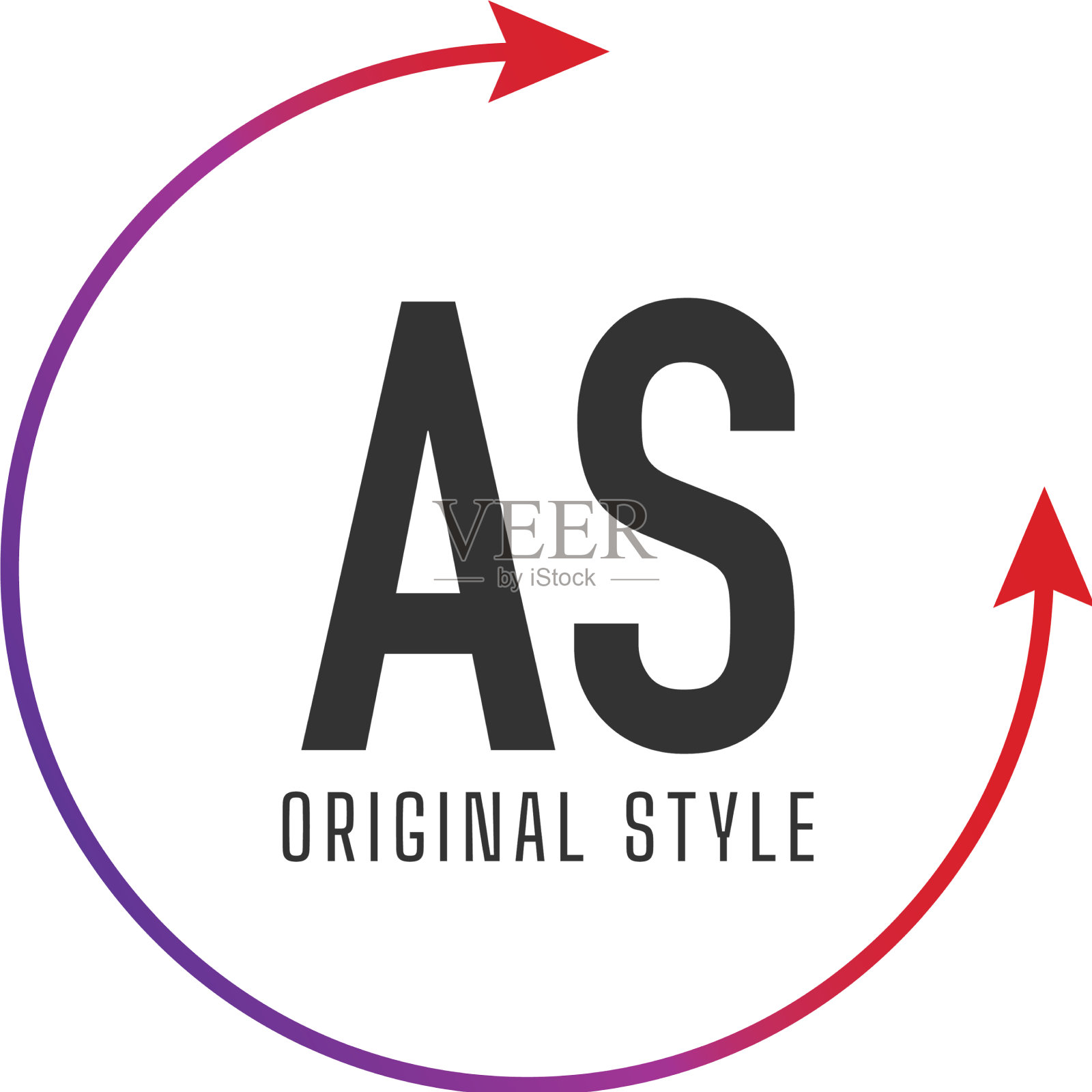 首字母为圆形彩色标志设计插画图片素材