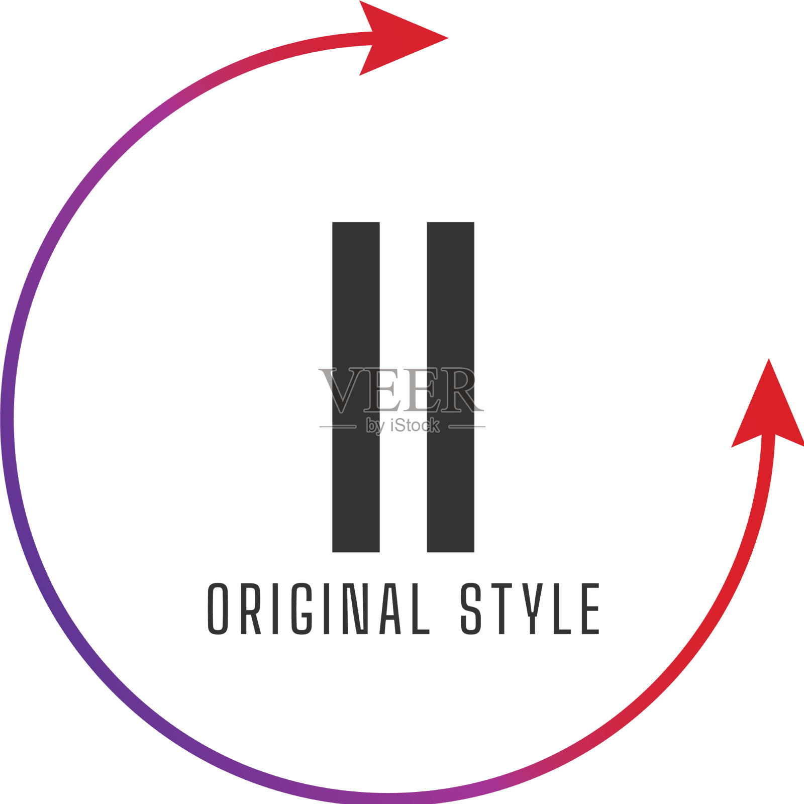 首字母ii圈彩色标志设计插画图片素材