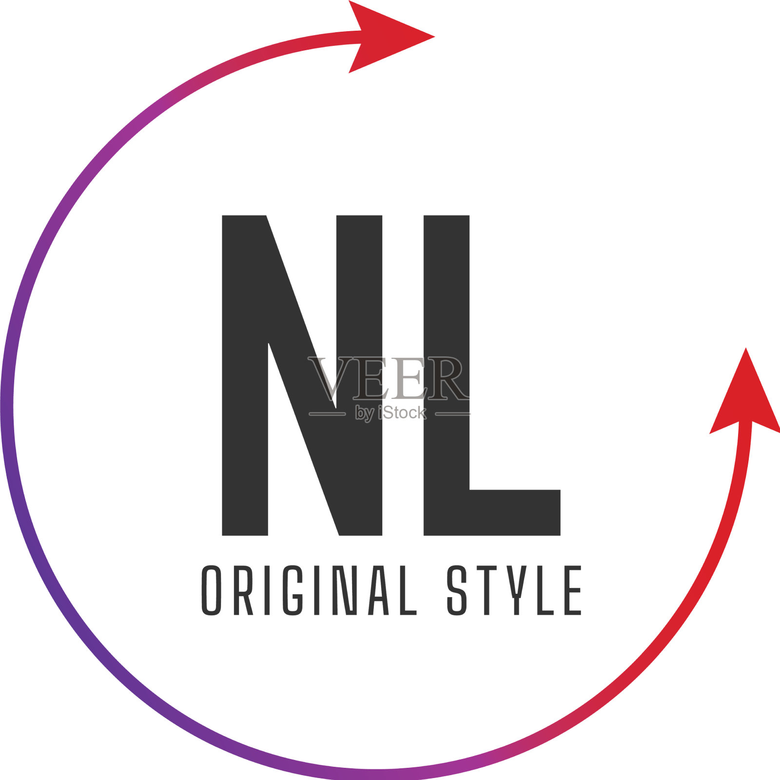 首字母nl圈彩色标志设计插画图片素材