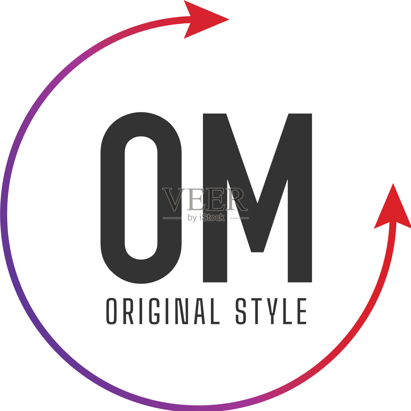 首字母om圈彩色logo设计插画图片素材