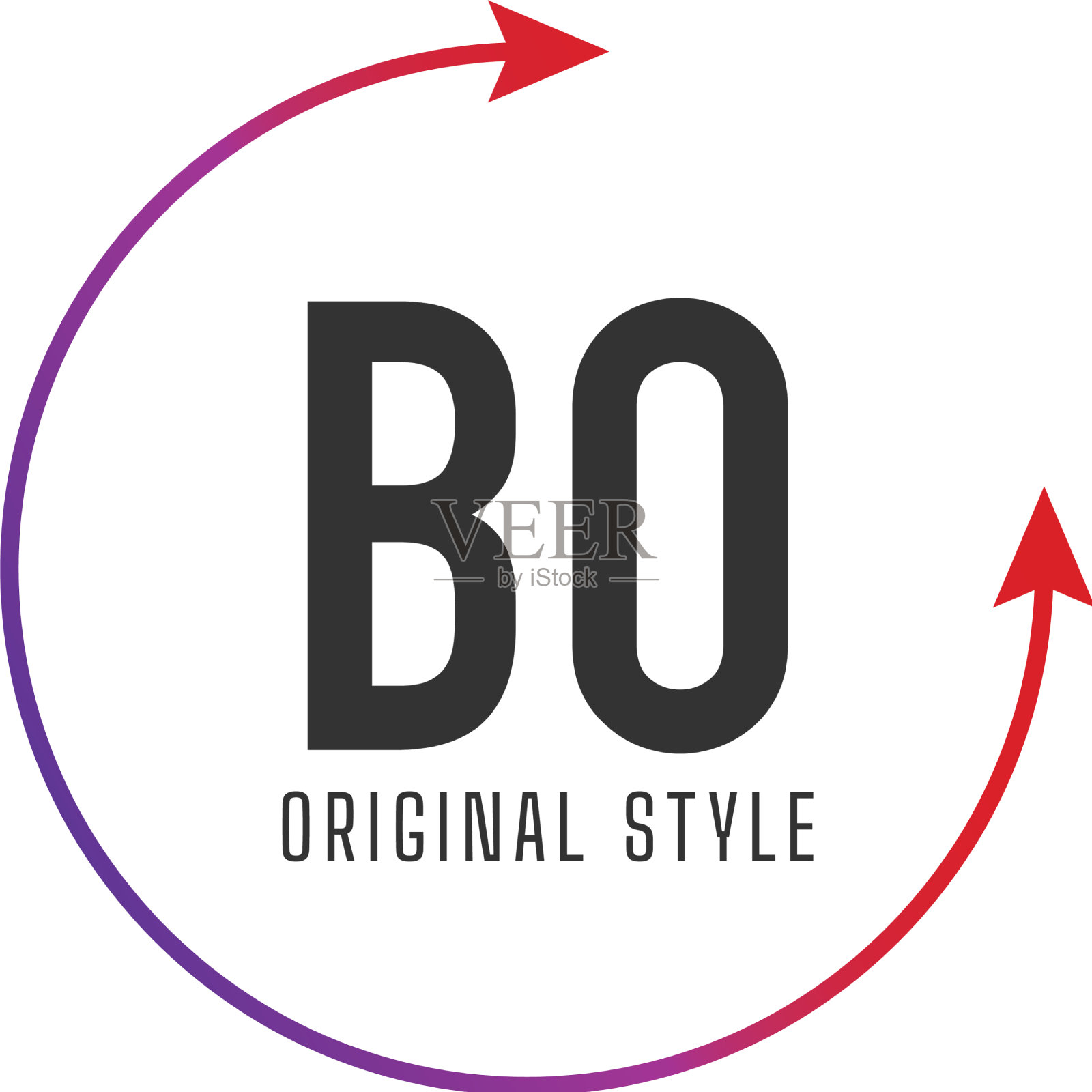 首字母博圈彩色logo设计插画图片素材