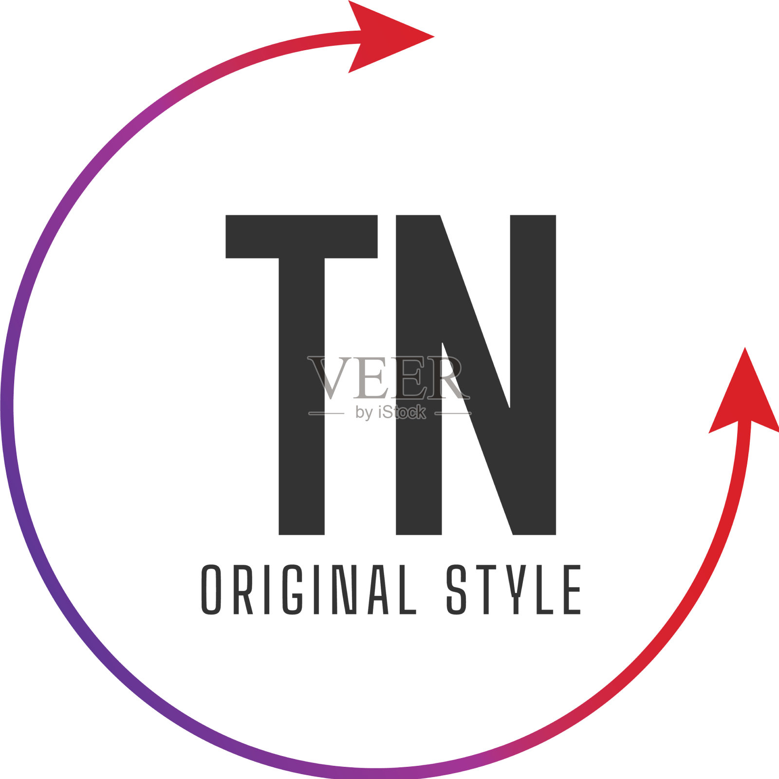 首字母tn圈彩色标志设计插画图片素材