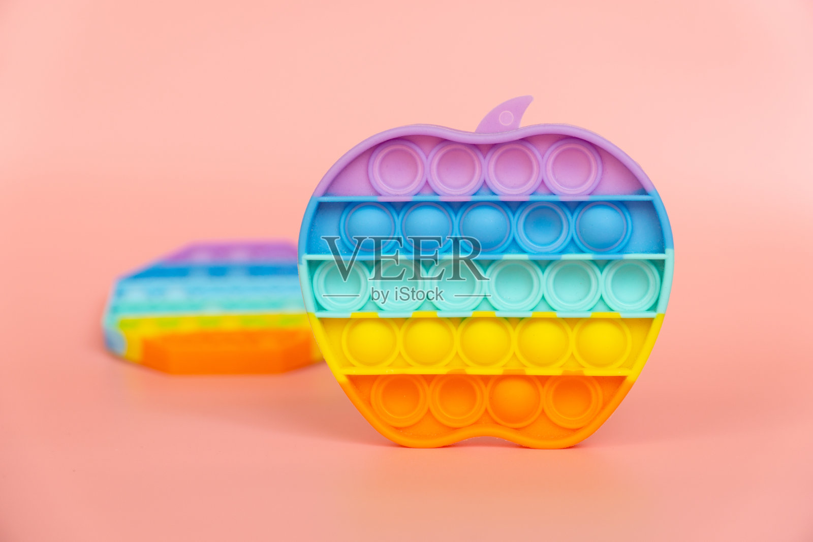 彩色硅胶抗压力感官玩具烦躁推弹它照片摄影图片