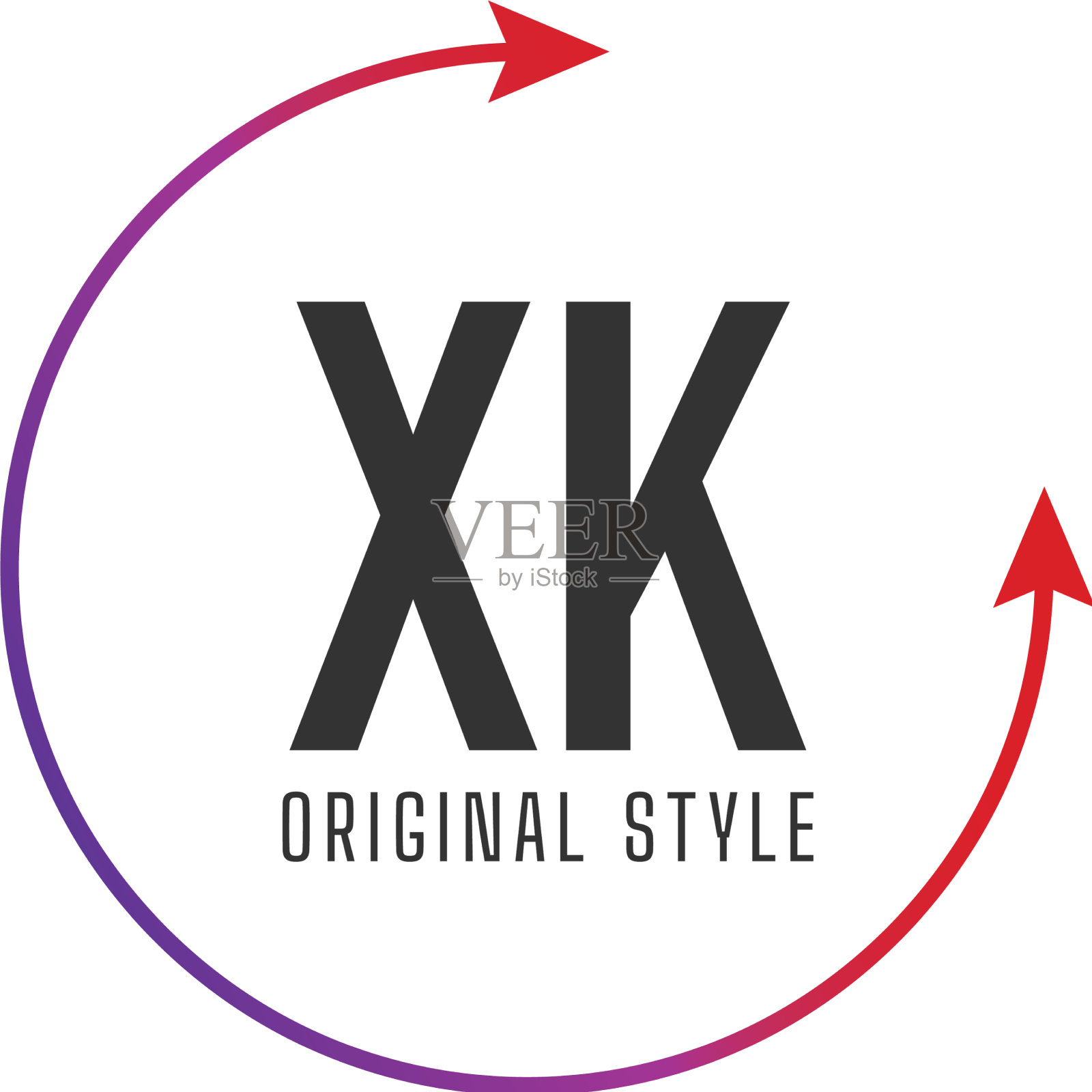 首字母xk圈彩色logo设计插画图片素材
