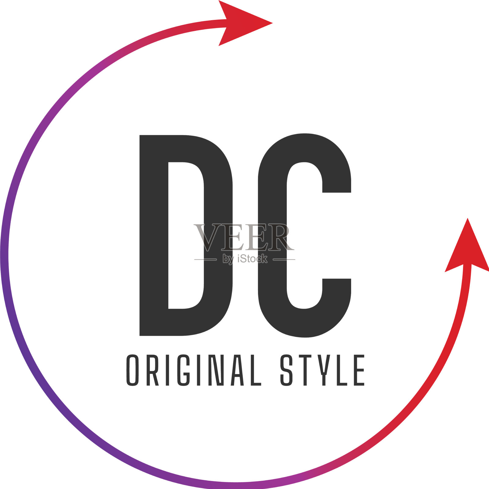 首字母dc圆彩色logo设计插画图片素材