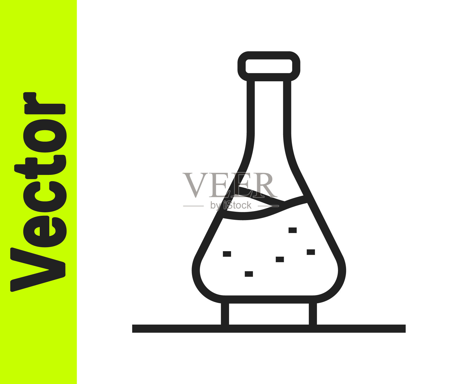 黑线醒酒酒图标隔离在白色背景。向量插画图片素材