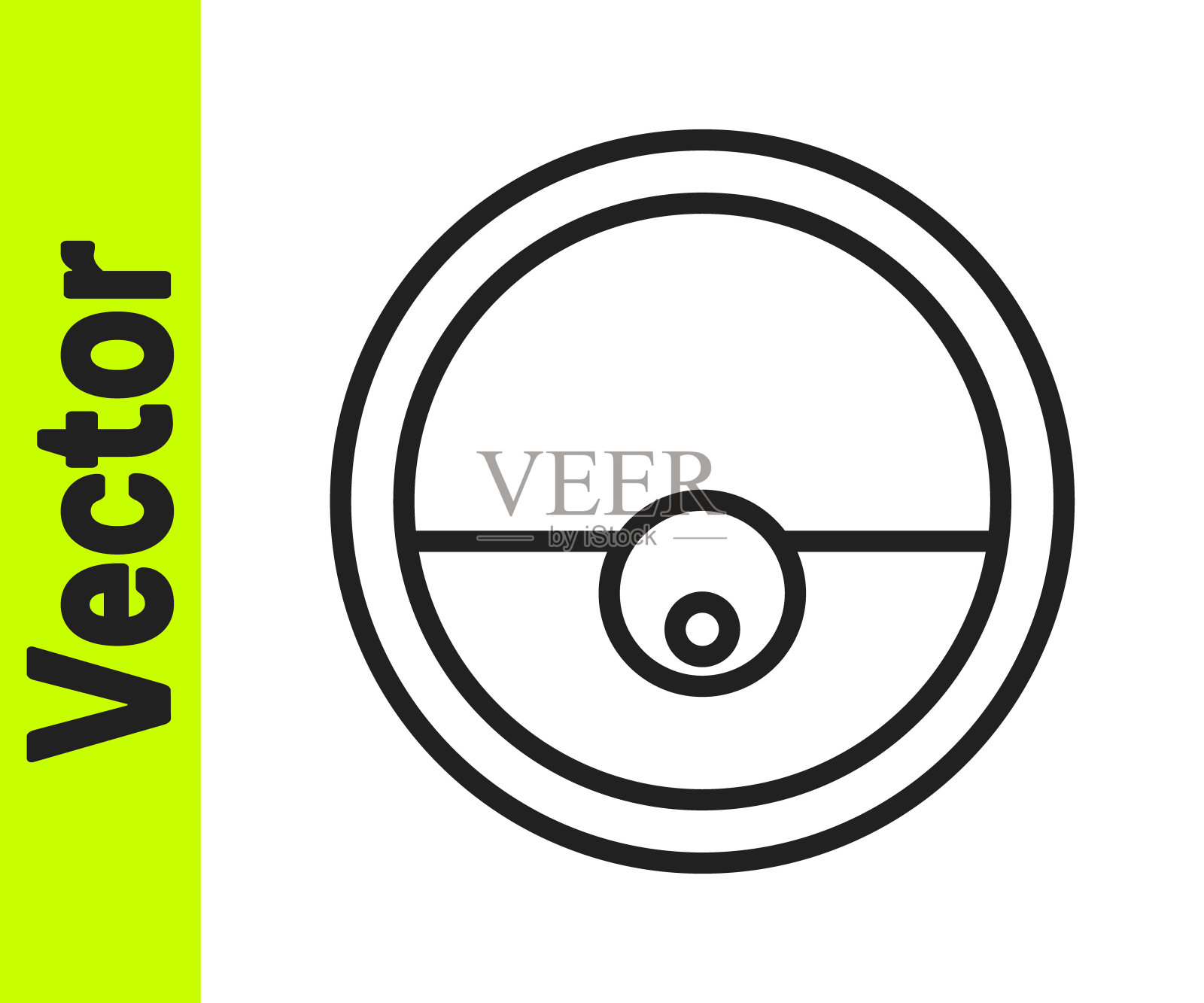 黑线机器人吸尘器图标隔离在白色背景上。家用智能电器自动吸尘，数码家居清洁装置。向量插画图片素材