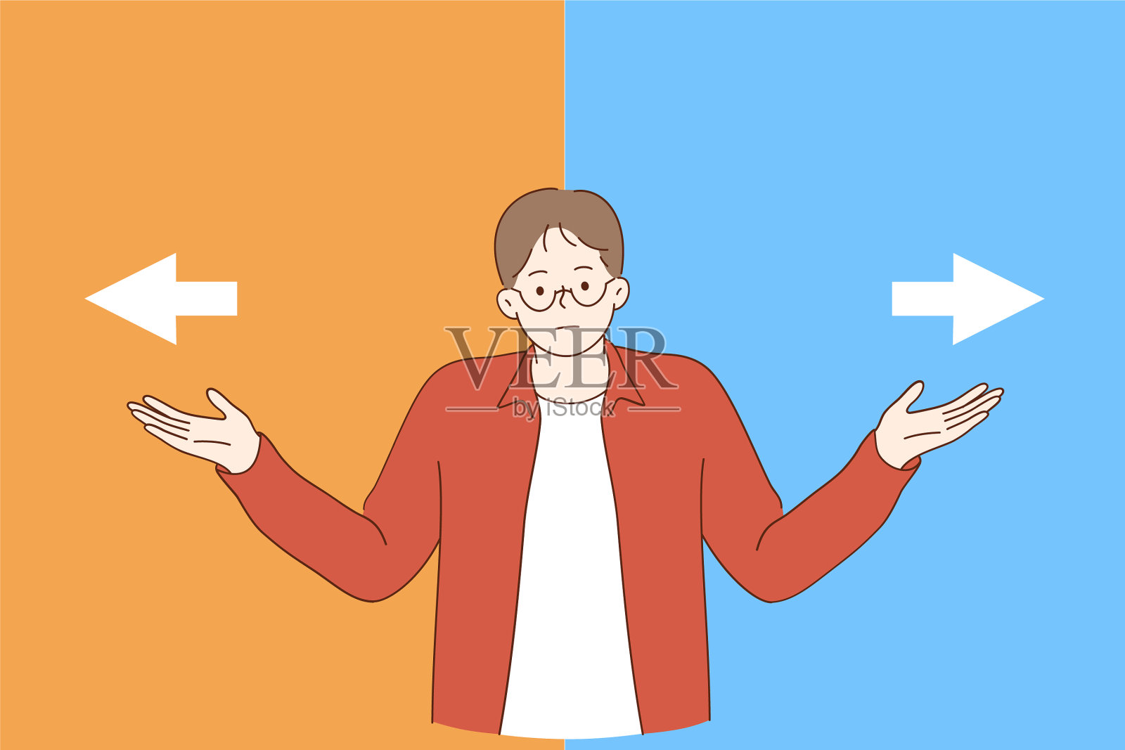 怀疑做出决定的艰难选择的概念插画图片素材