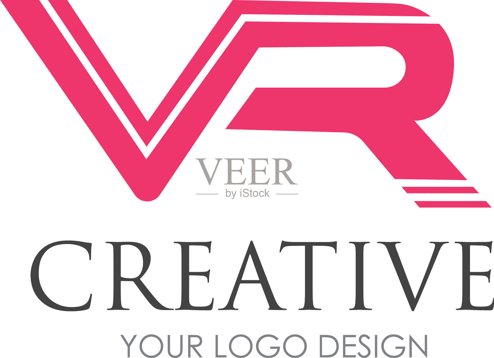 Vr字母标志设计具有创意的现代时尚感插画图片素材