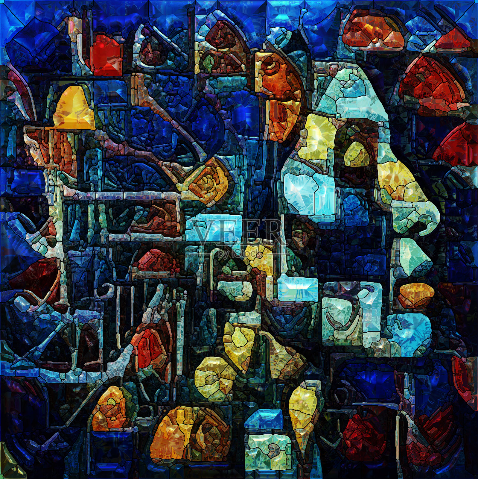 碎片的肖像插画图片素材