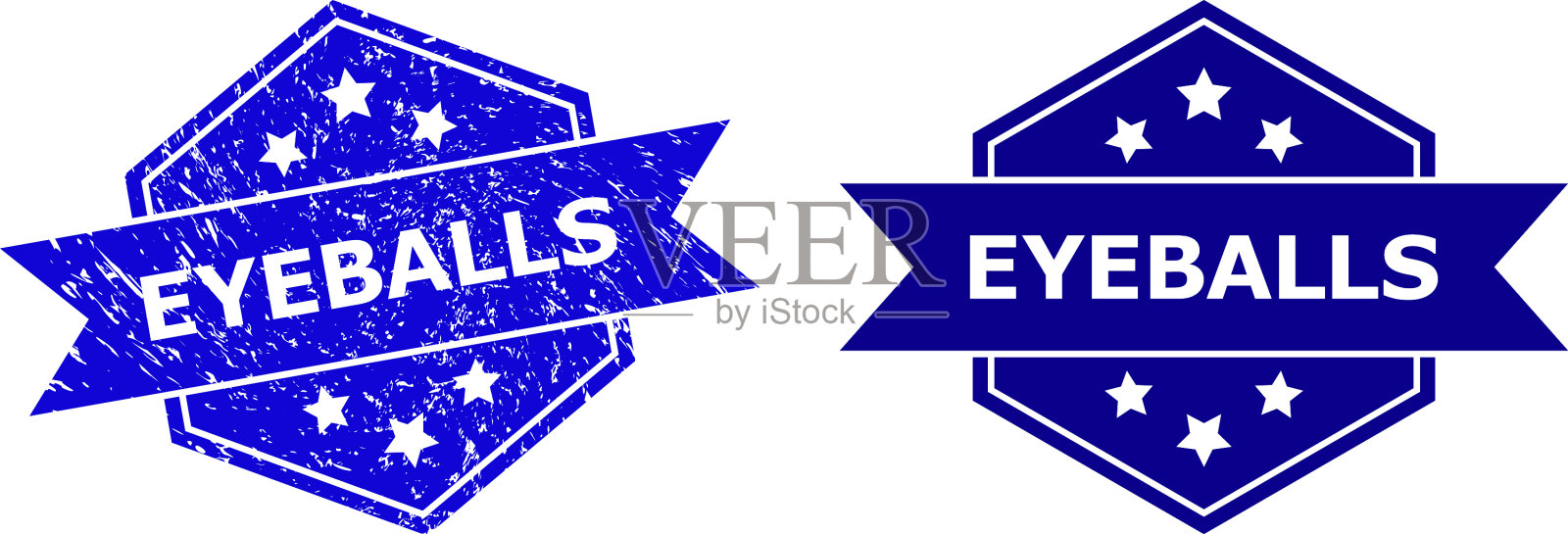 六角眼球密封与划伤的表面和插画图片素材