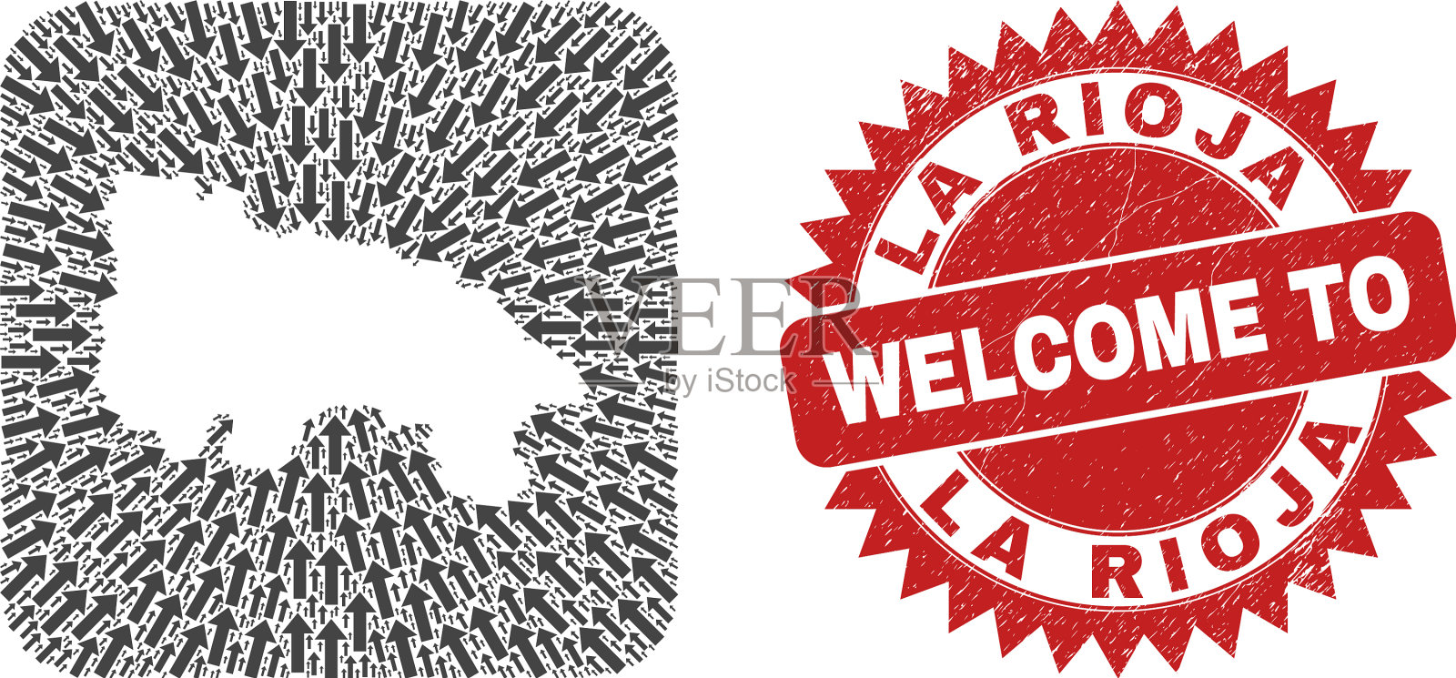 欢迎划印和拉里奥哈西班牙地图插画图片素材