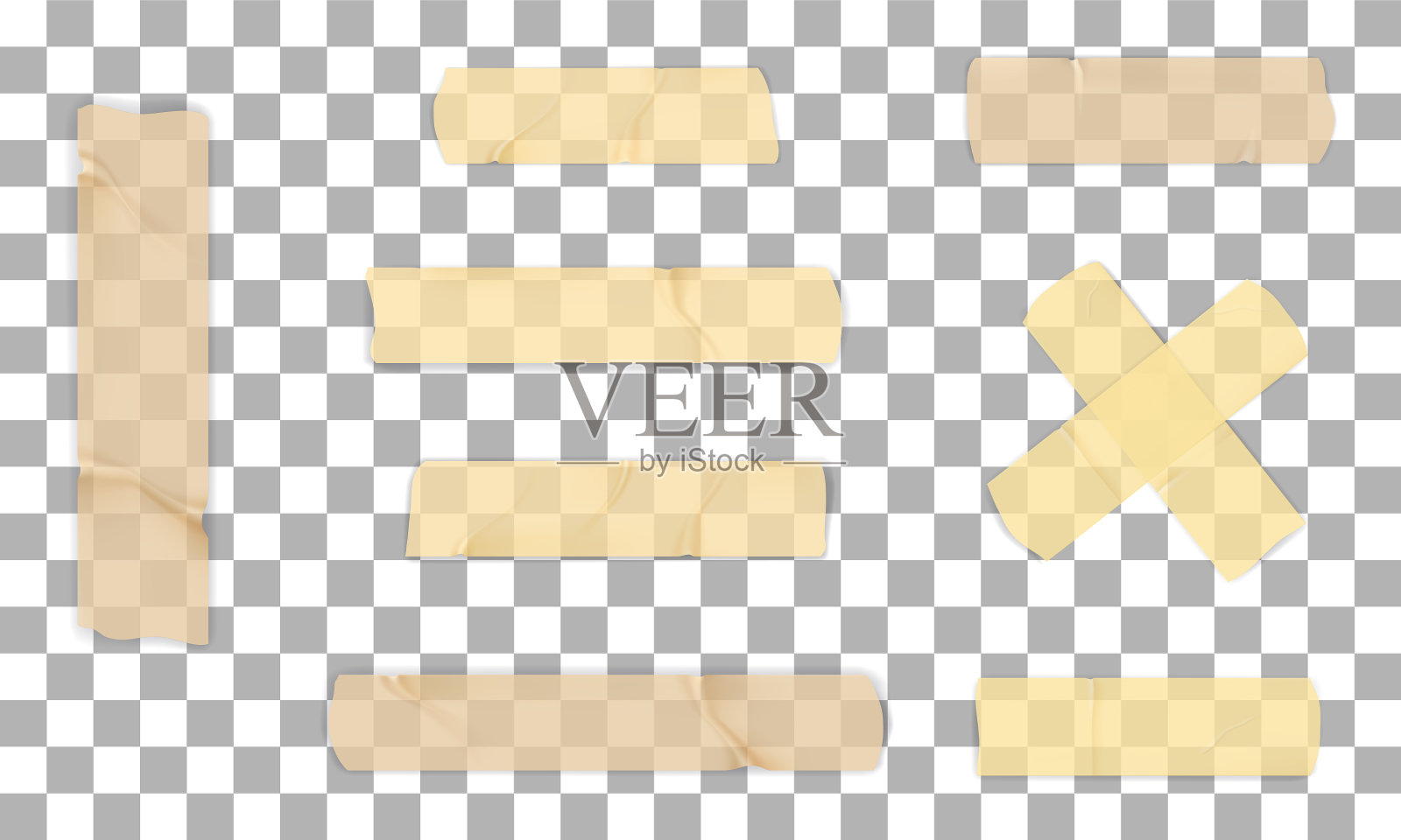 粘合剂或掩蔽胶带集隔离插画图片素材