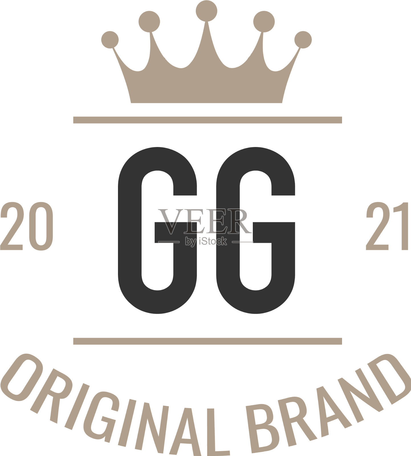 首字母gg王标志设计模板插画图片素材