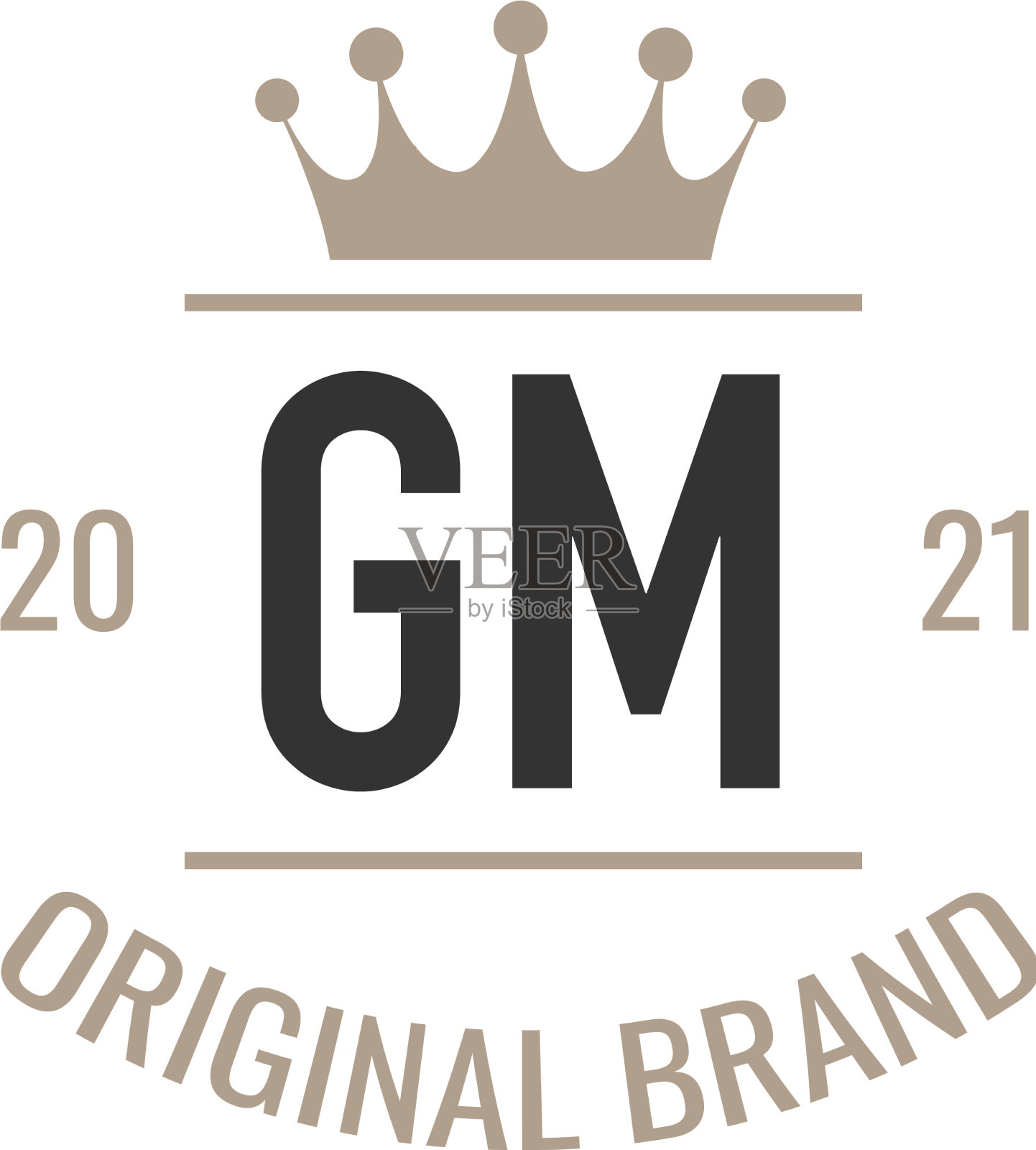 首字母gm王logo设计模板插画图片素材