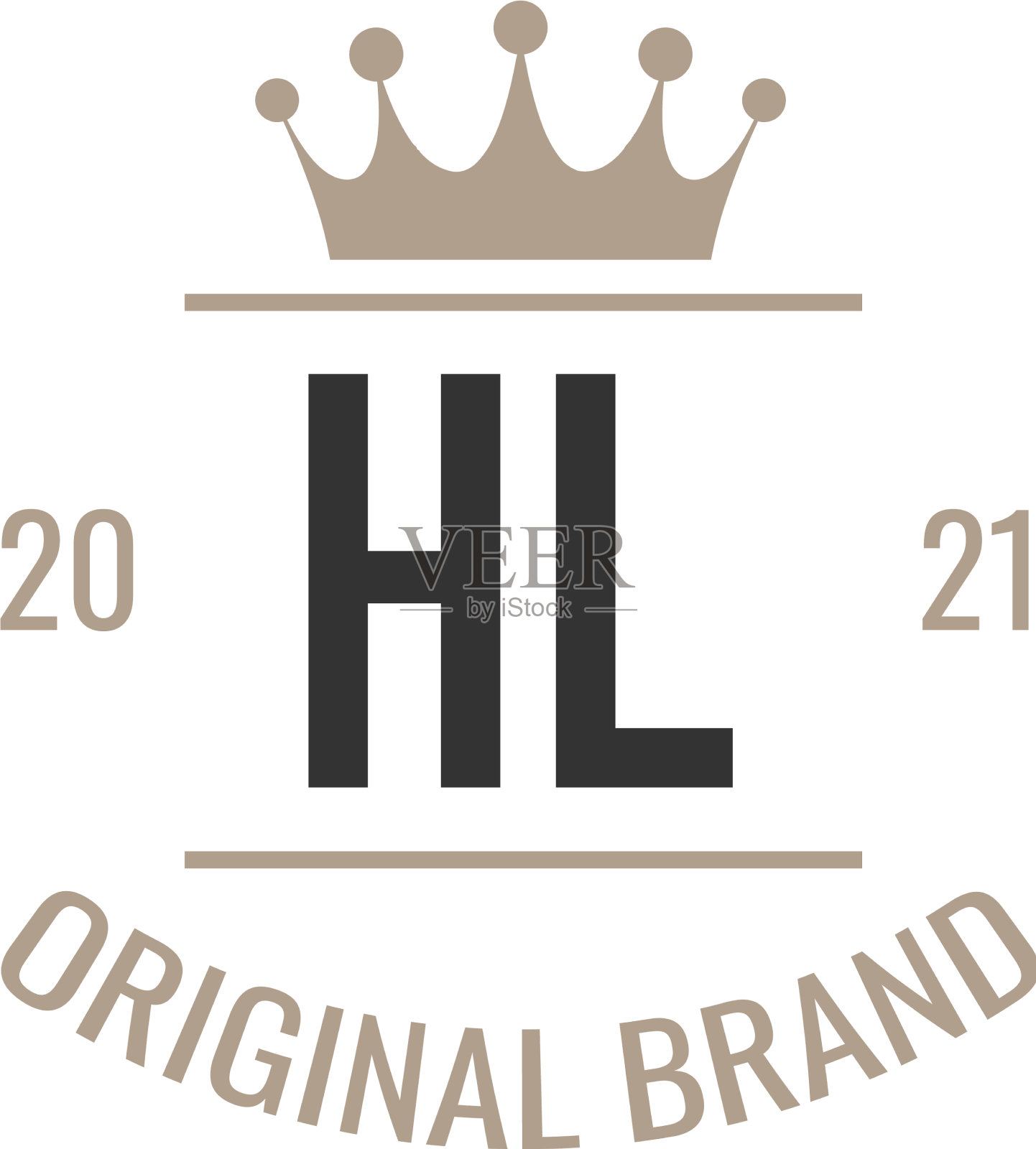 首字母hl king标志设计模板插画图片素材