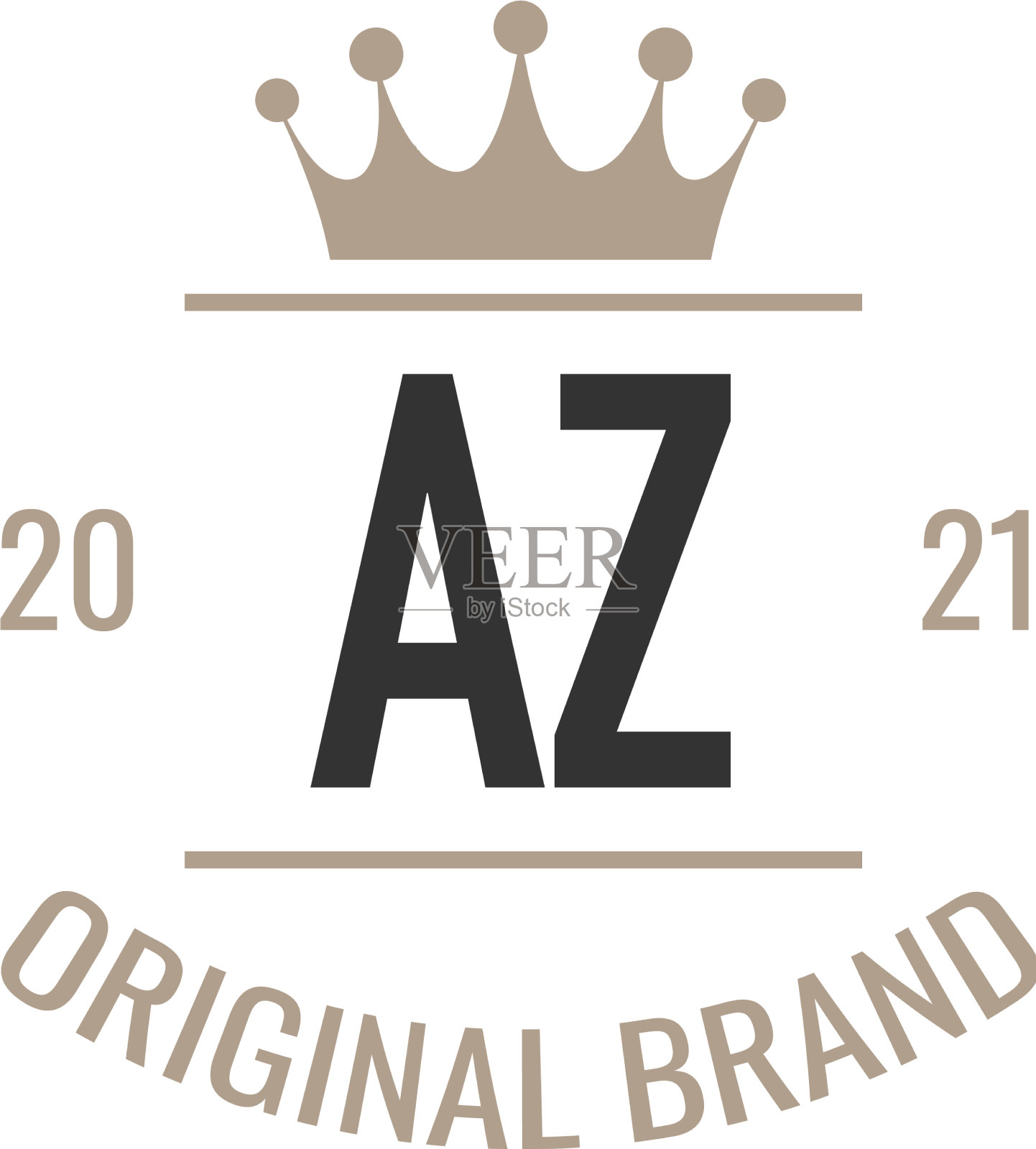 首字母az王logo设计模板插画图片素材